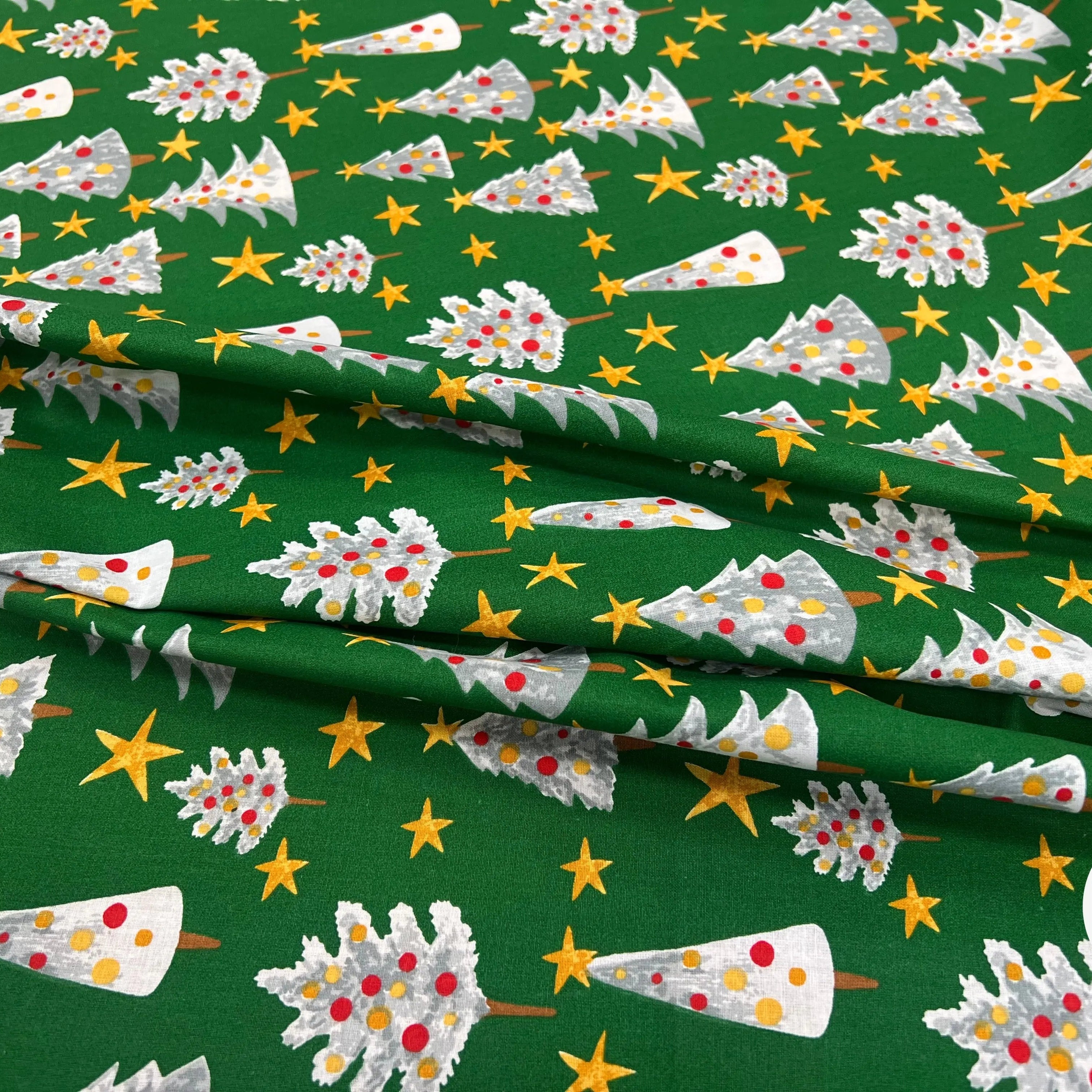 PERCALE COTON SOLVEIG VERT PRINT - My Little Coupon