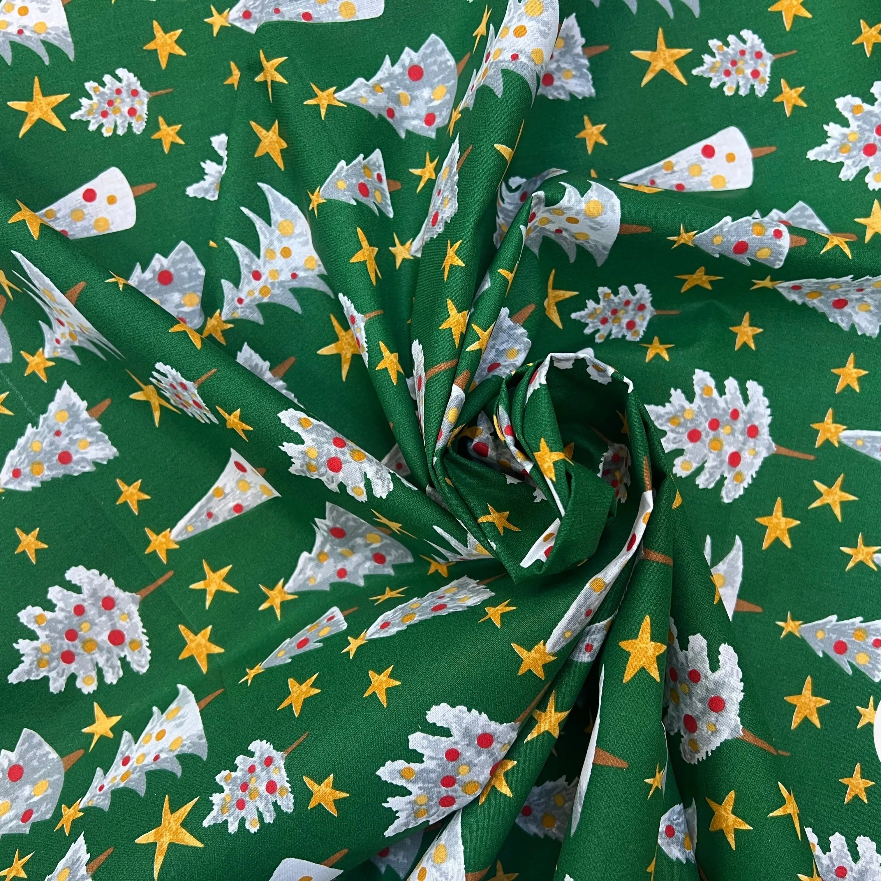 PERCALE COTON SOLVEIG VERT PRINT - My Little Coupon