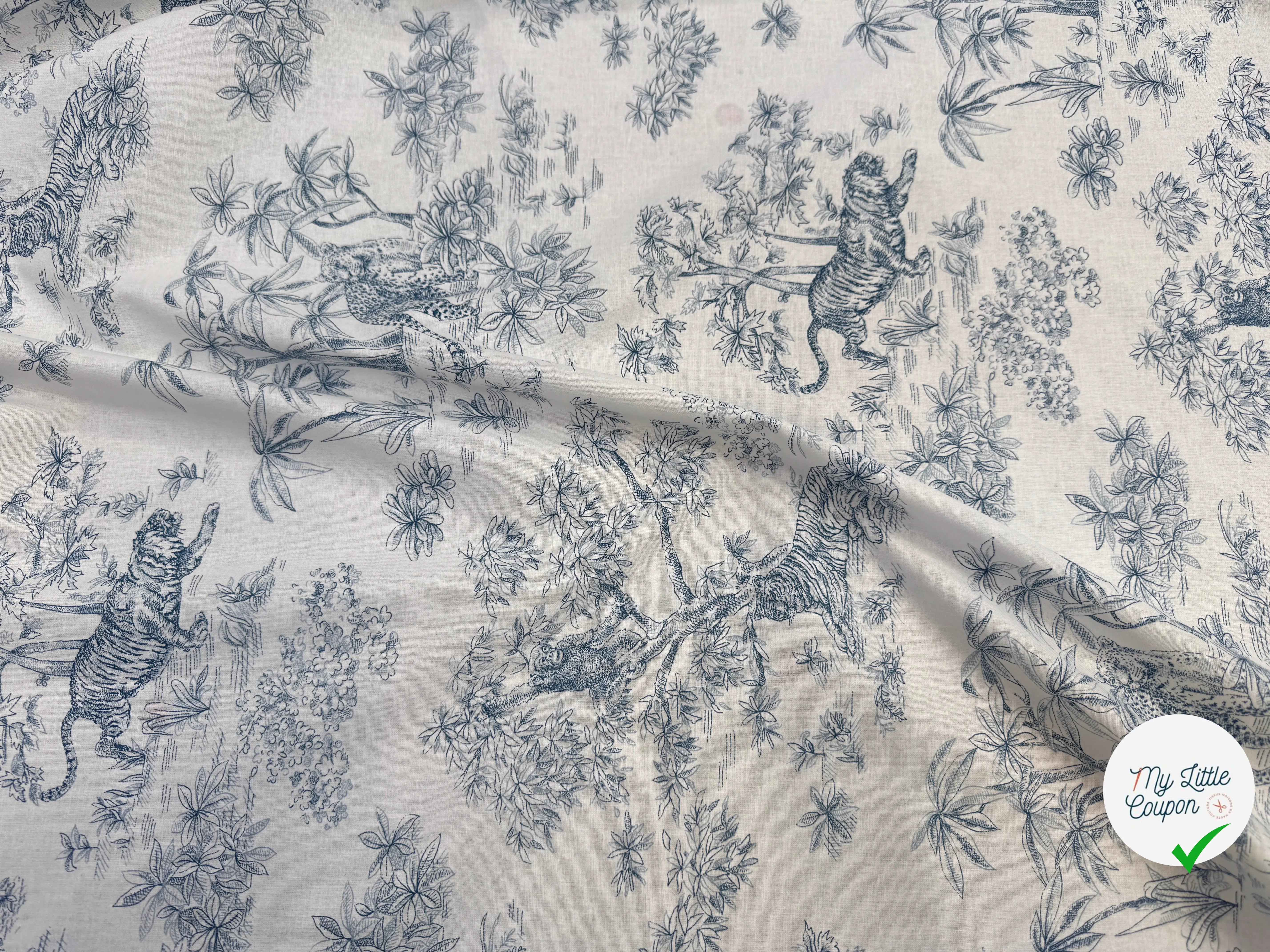 PERCALE DE COTON ACAJOU BLEU - My Little Coupon