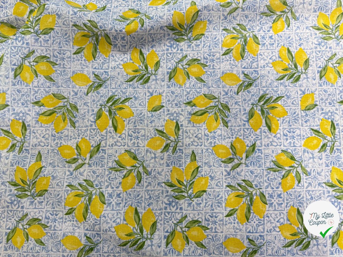 PERCALE DE COTON ALGARVE BLEU 150 CM - My Little Coupon