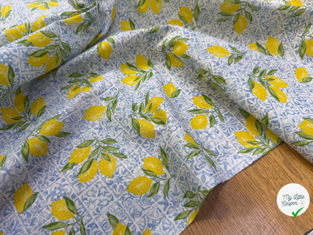 PERCALE DE COTON ALGARVE BLEU 150 CM - My Little Coupon