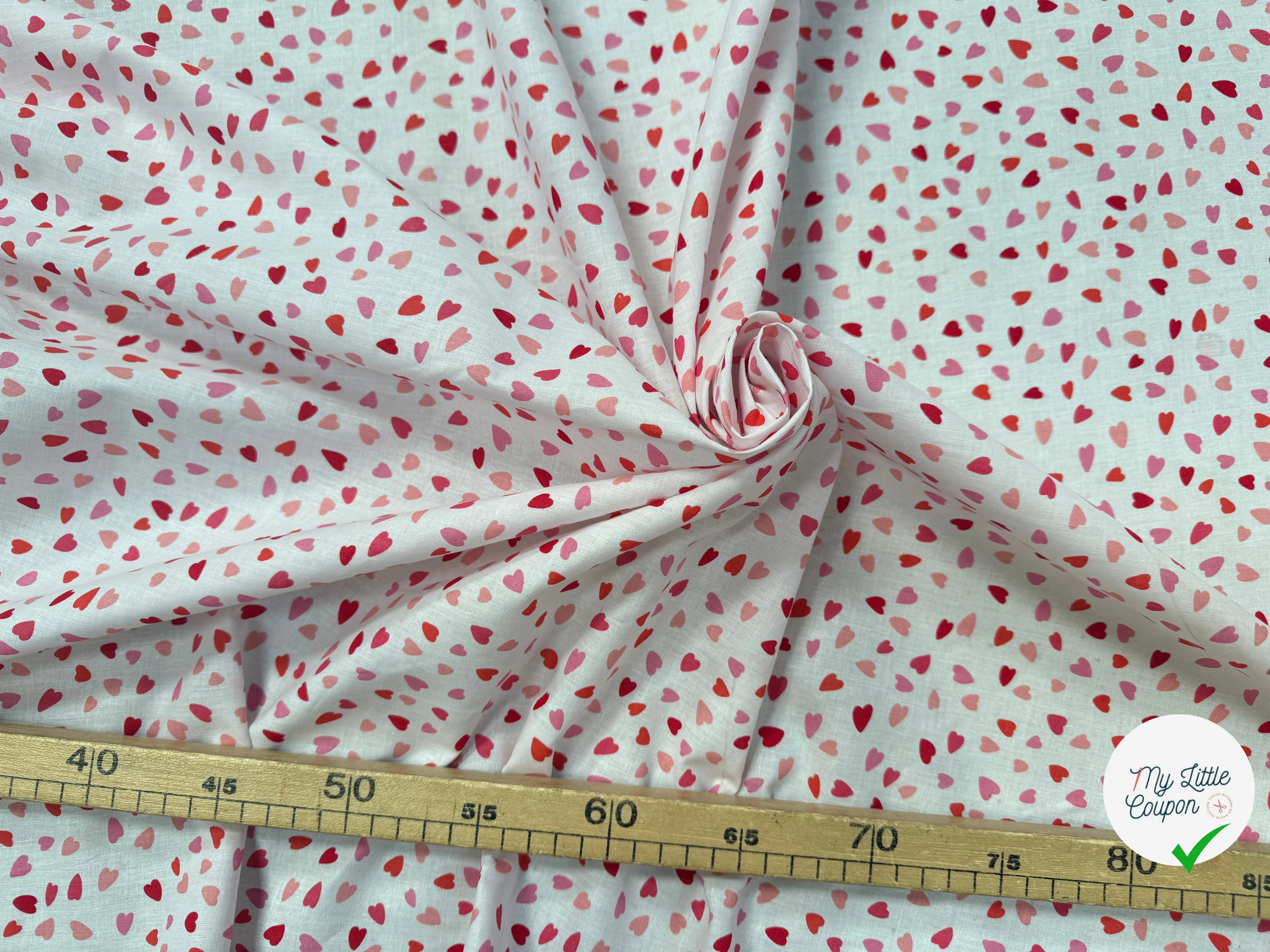 PERCALE DE COTON AMOUR BLANC - My Little Coupon