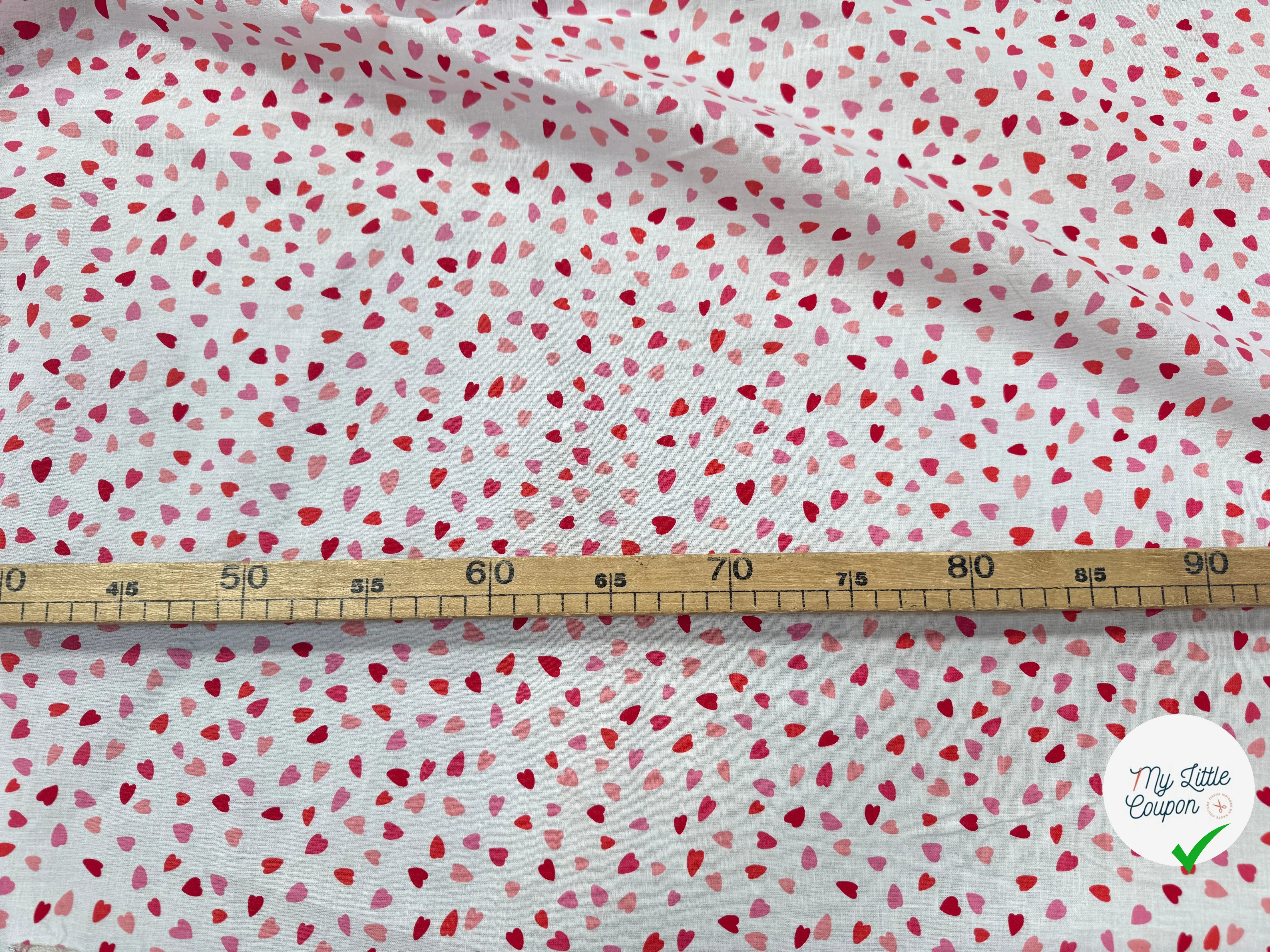 PERCALE DE COTON AMOUR BLANC - My Little Coupon