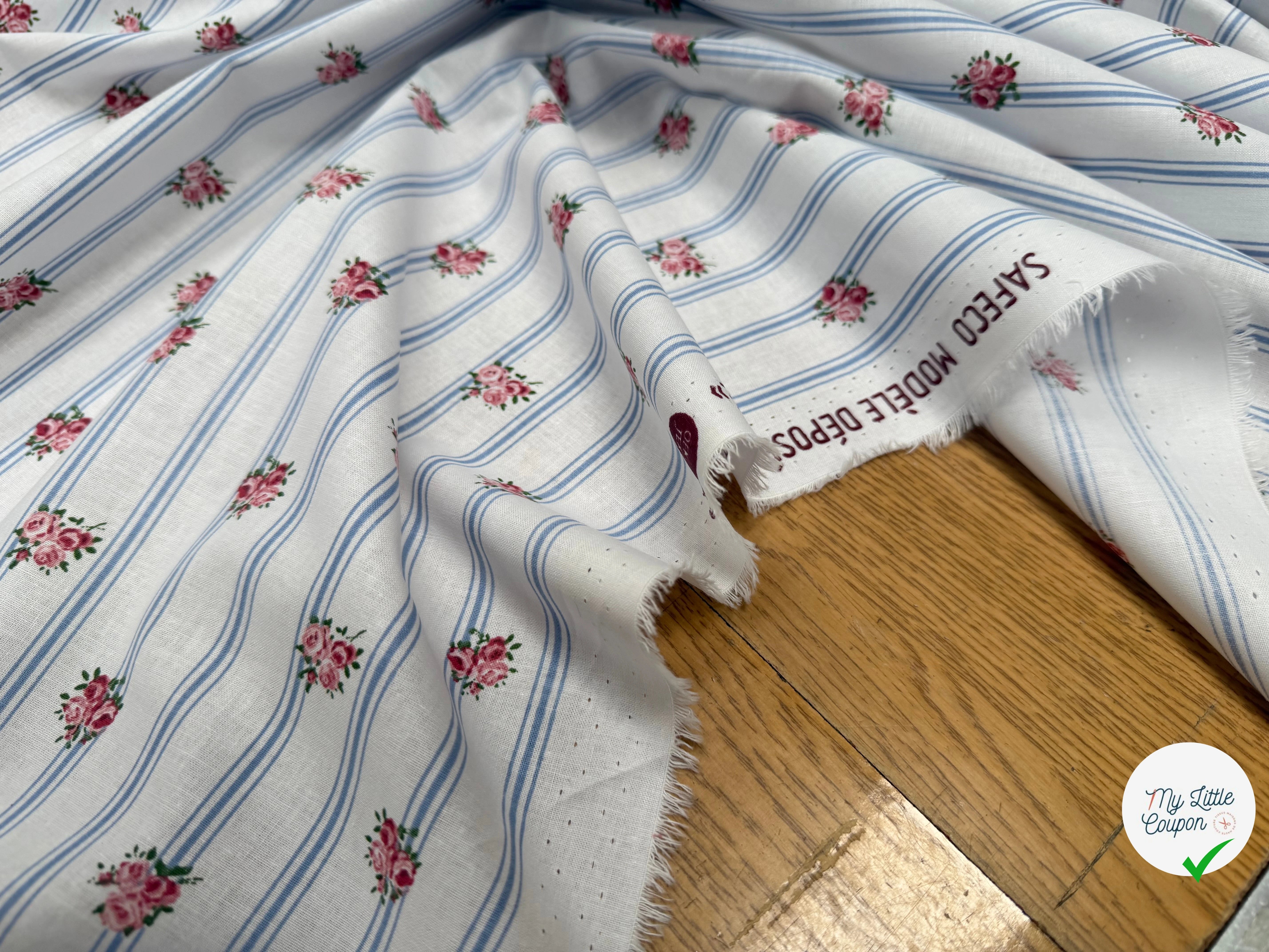 PERCALE DE COTON BATIFOLLE BLEU 150 CM - My Little Coupon