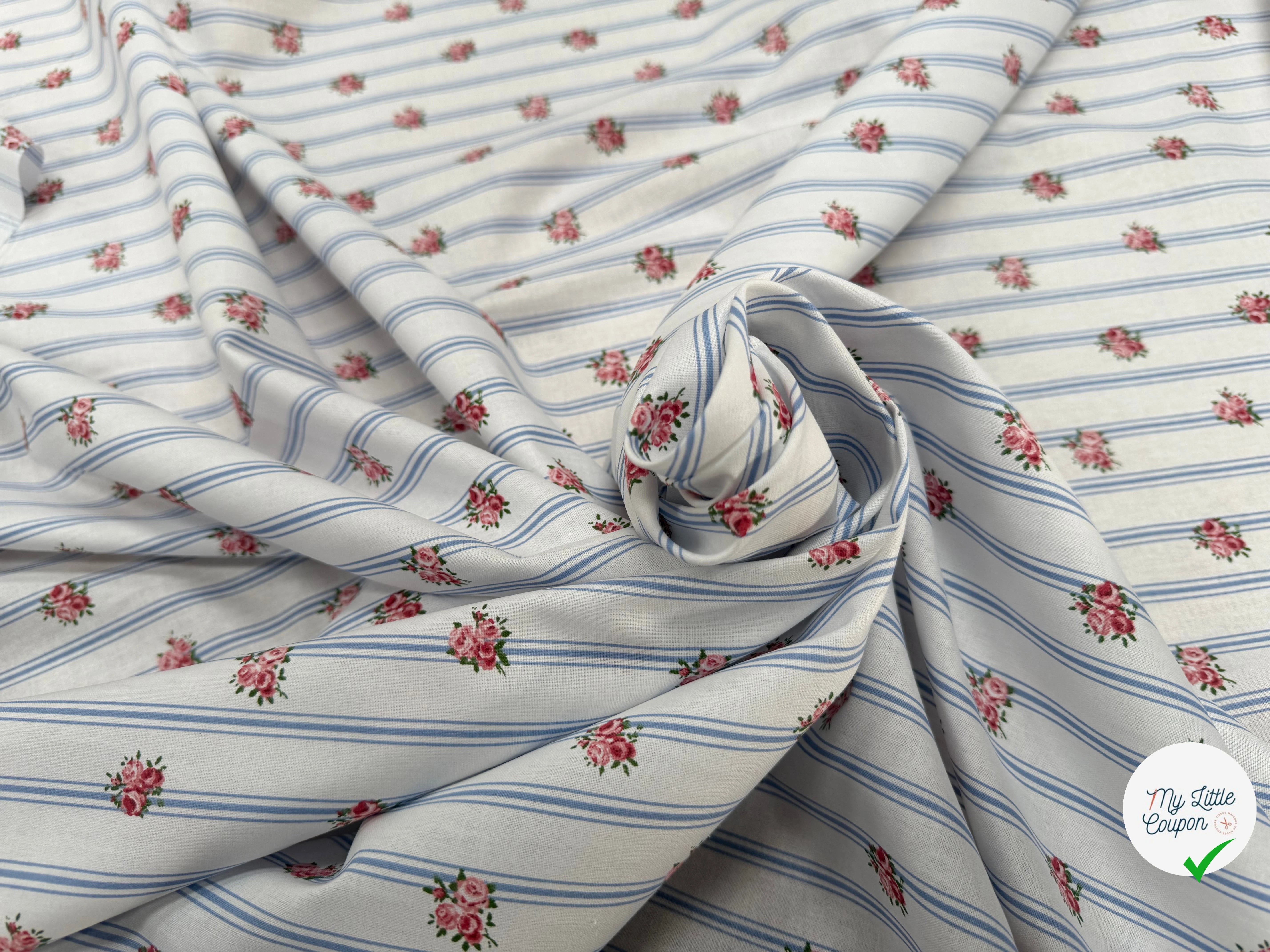 PERCALE DE COTON BATIFOLLE BLEU 150 CM - My Little Coupon