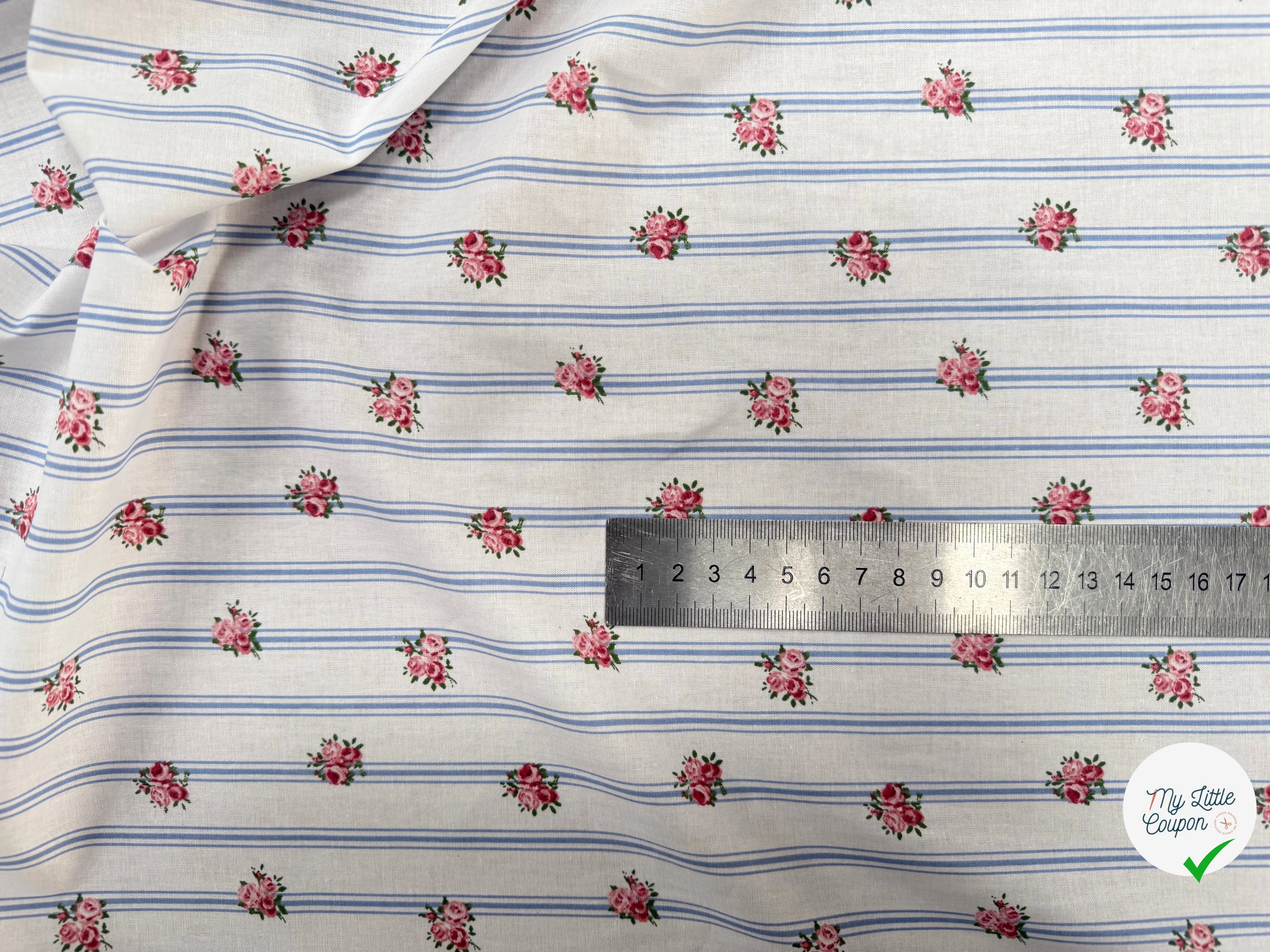 PERCALE DE COTON BATIFOLLE BLEU 150 CM - My Little Coupon