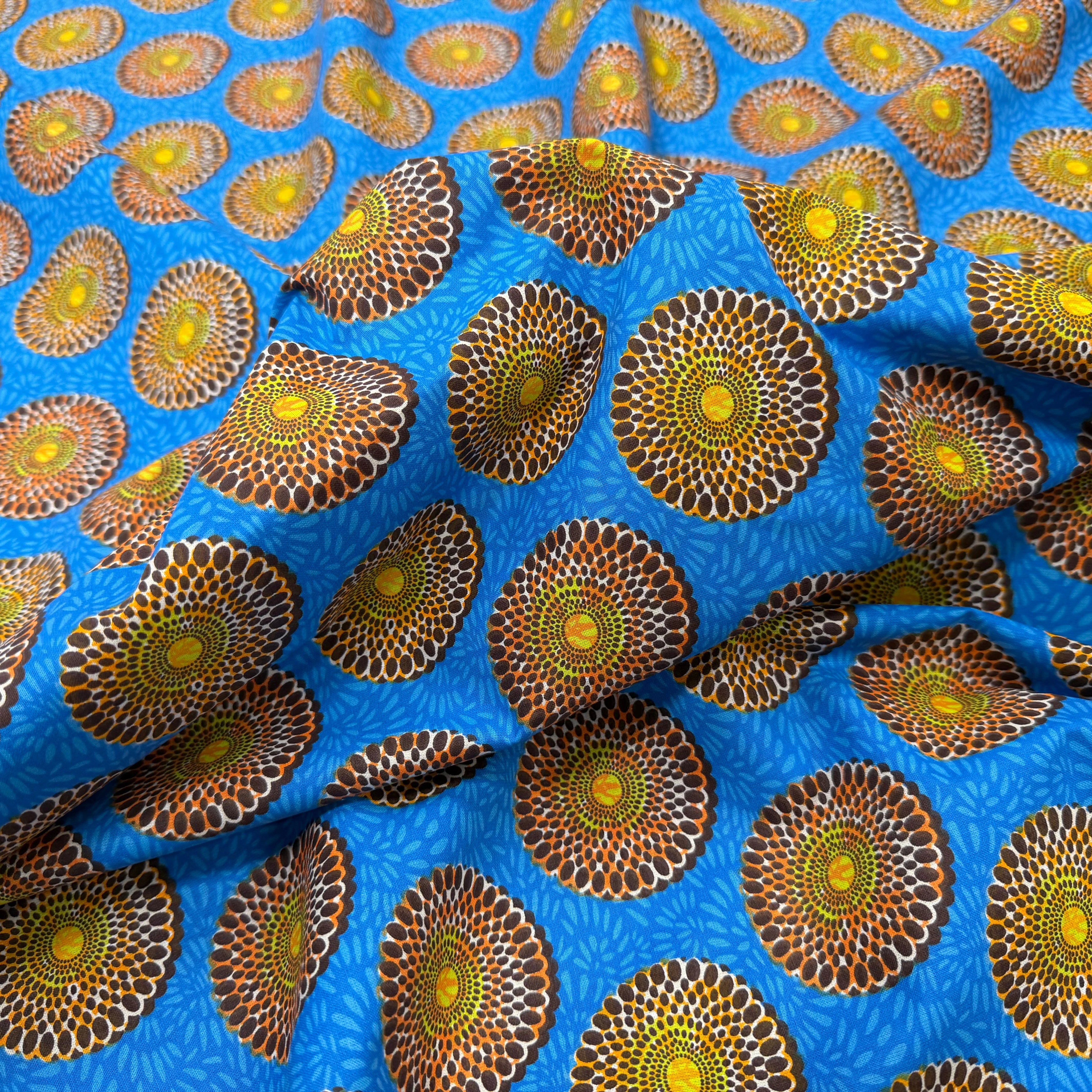 PERCALE DE COTON BAZIN BLEU 150 CM - My Little Coupon