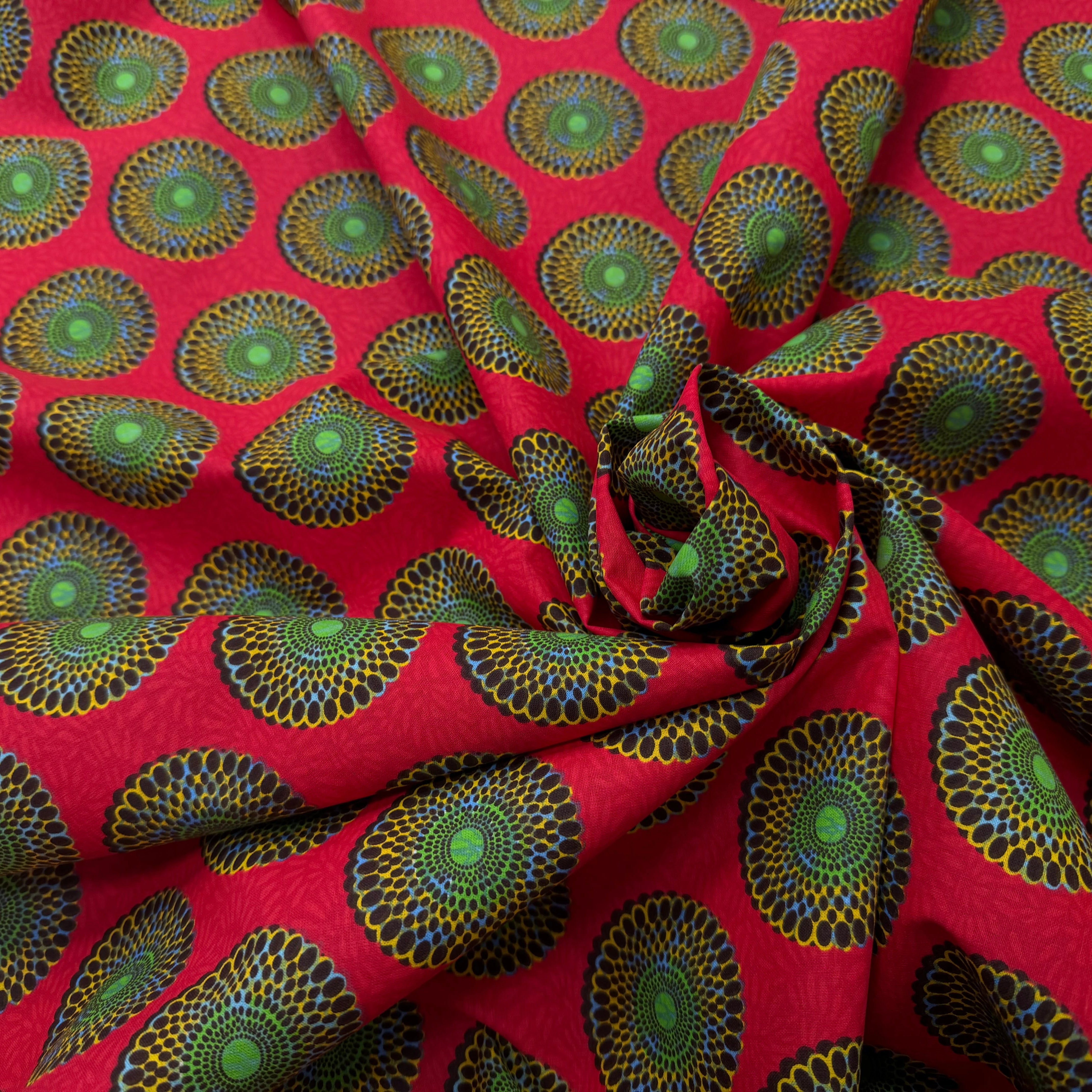 PERCALE DE COTON BAZIN ROUGE 150 CM - My Little Coupon