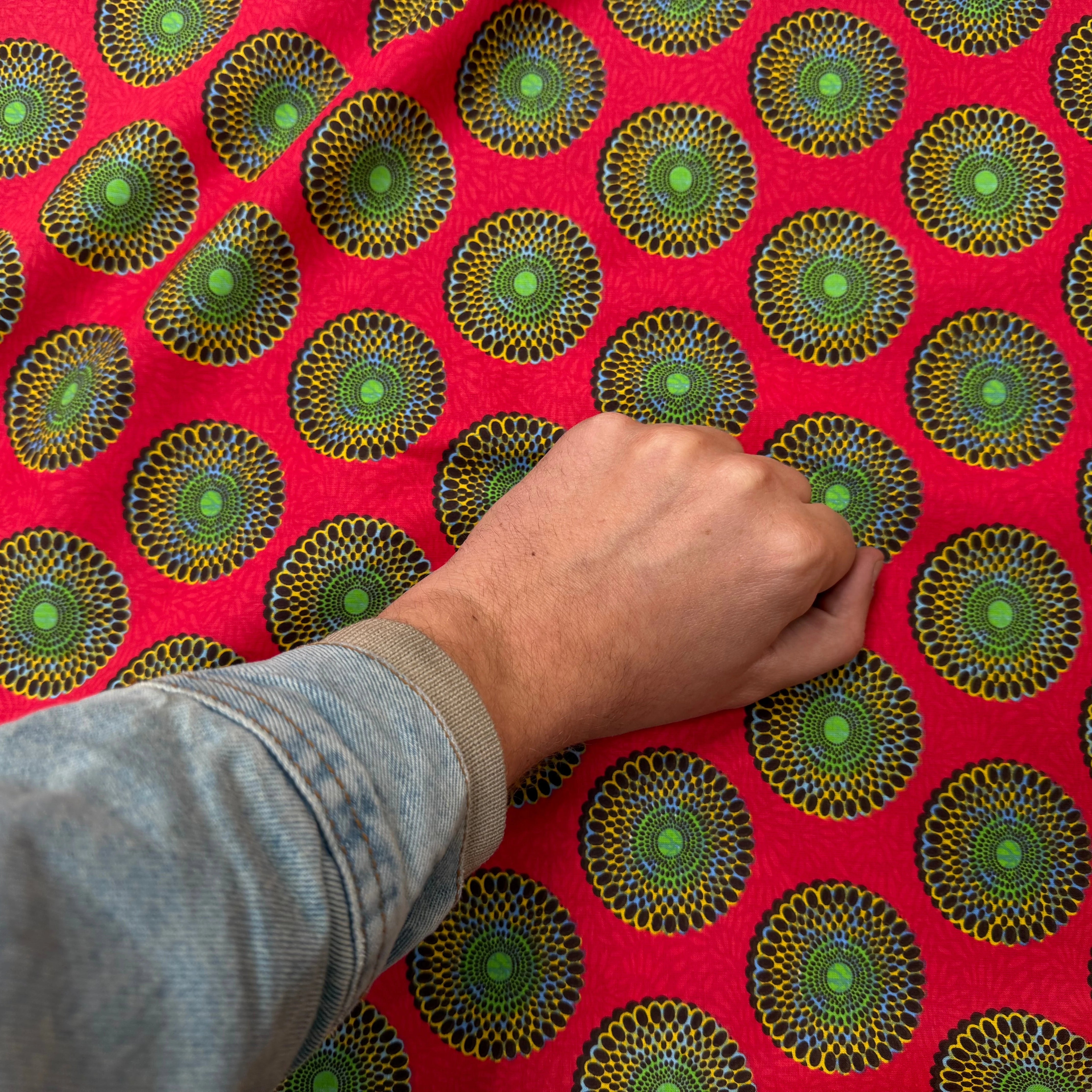 PERCALE DE COTON BAZIN ROUGE 150 CM - My Little Coupon