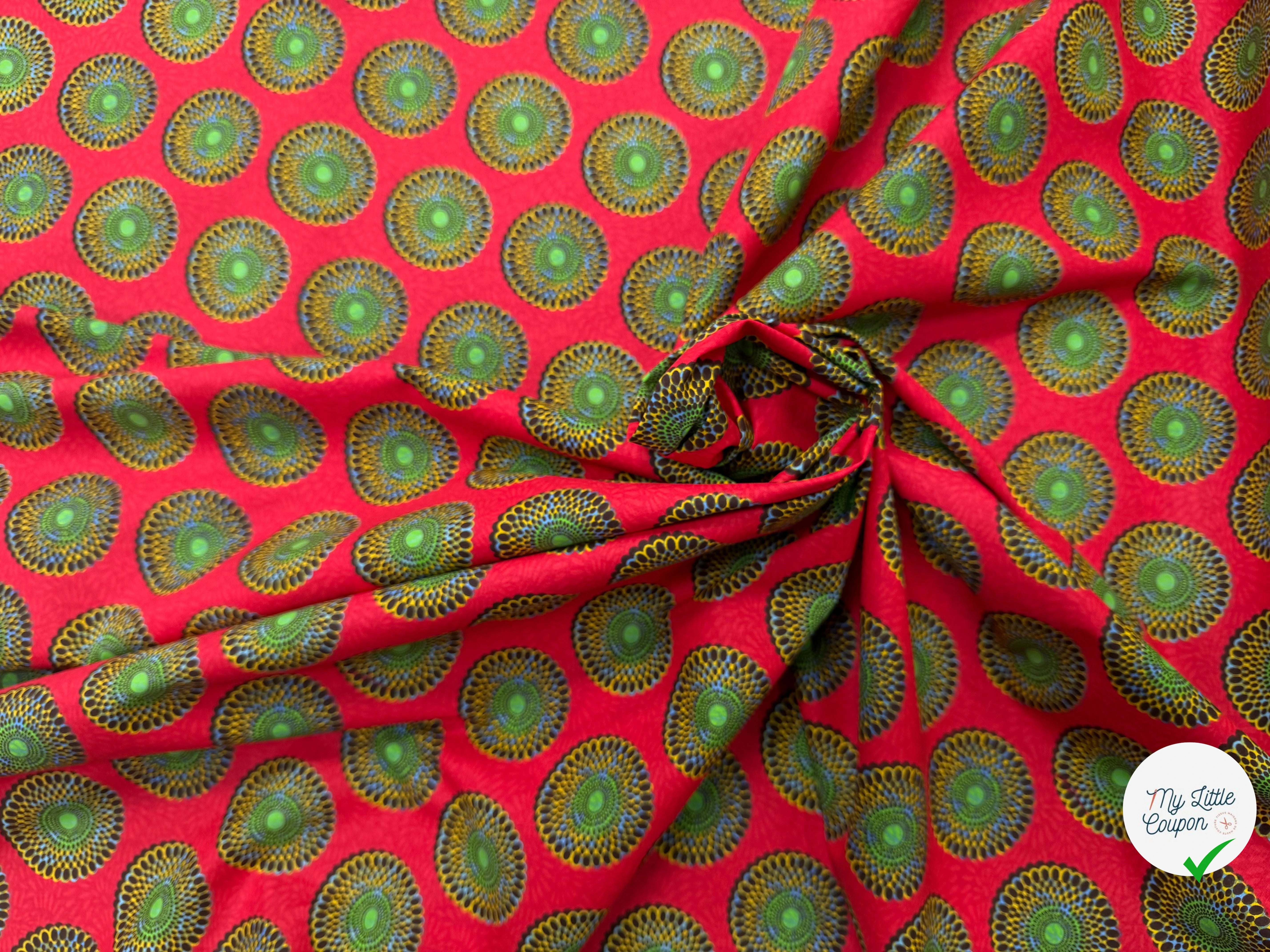 PERCALE DE COTON BAZIN ROUGE 150 CM - My Little Coupon