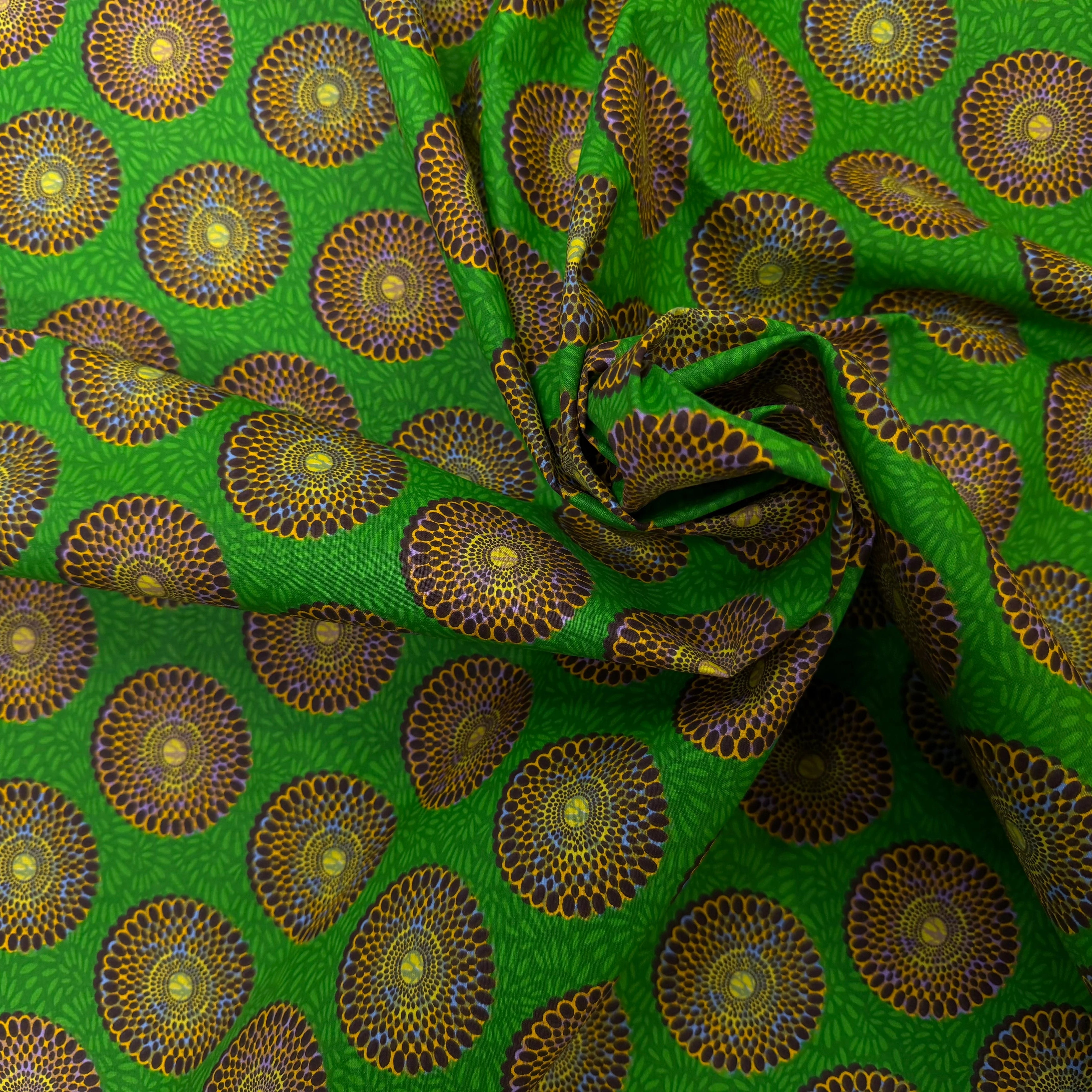 PERCALE DE COTON BAZIN VERT 150 CM - My Little Coupon