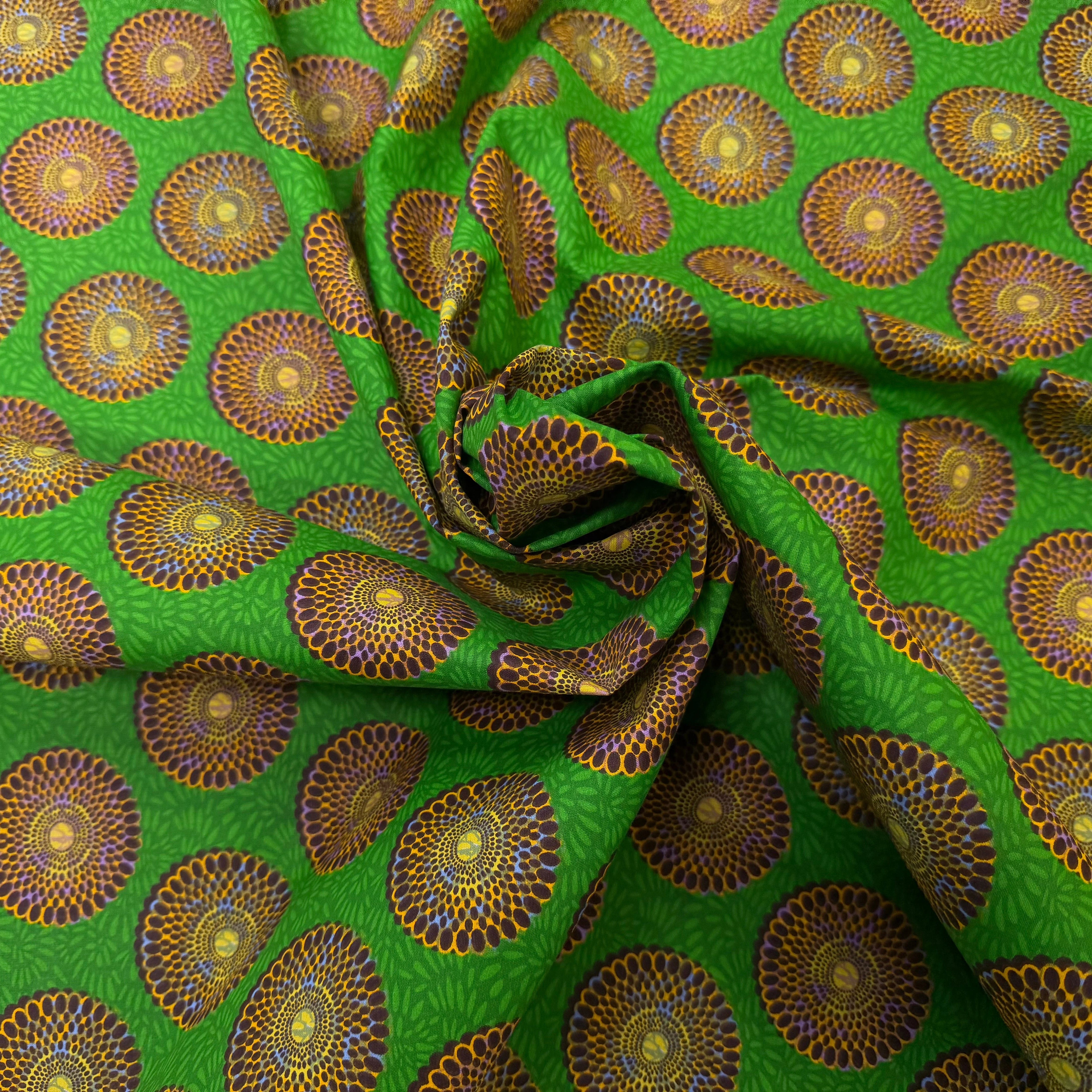 PERCALE DE COTON BAZIN VERT 150 CM - My Little Coupon