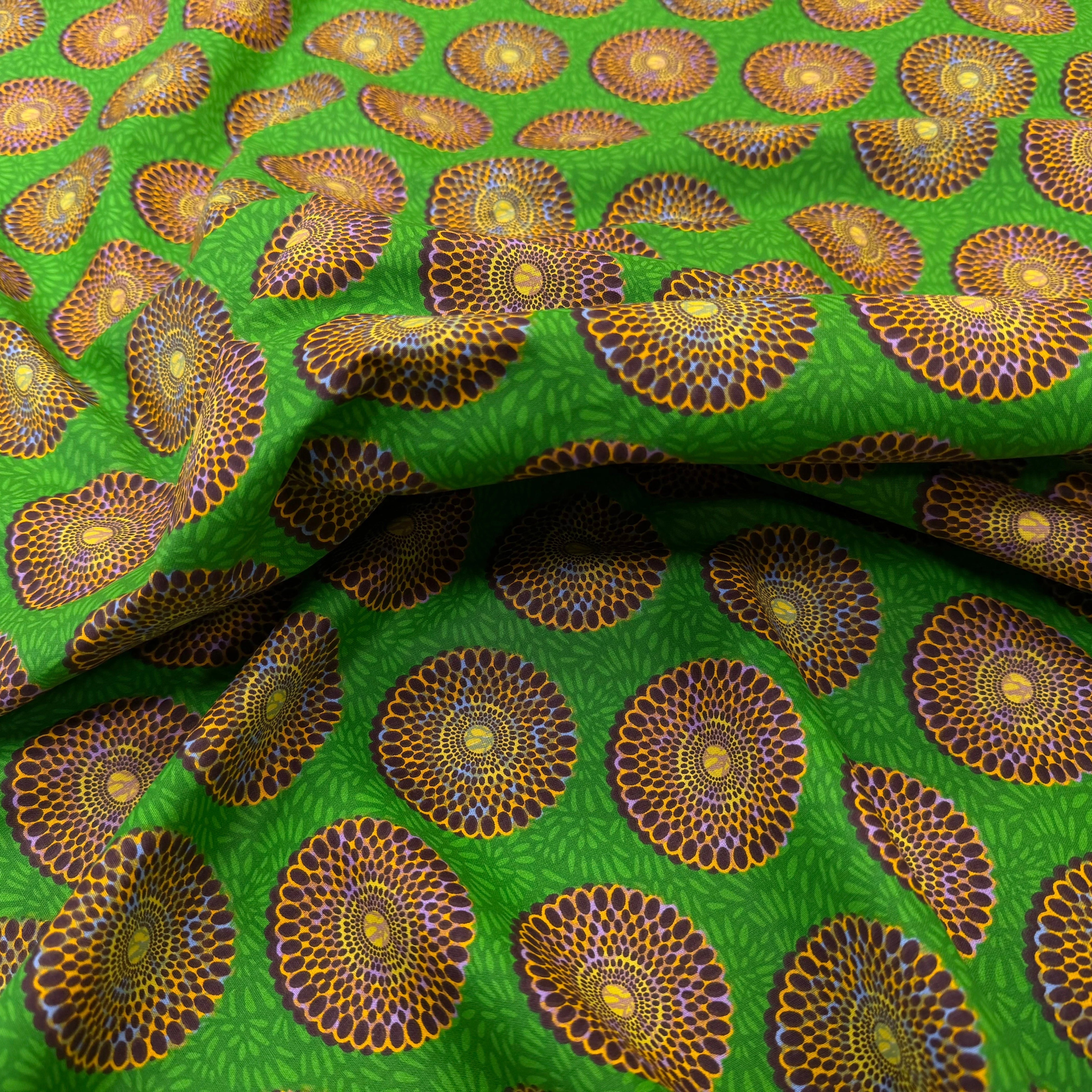 PERCALE DE COTON BAZIN VERT 150 CM - My Little Coupon