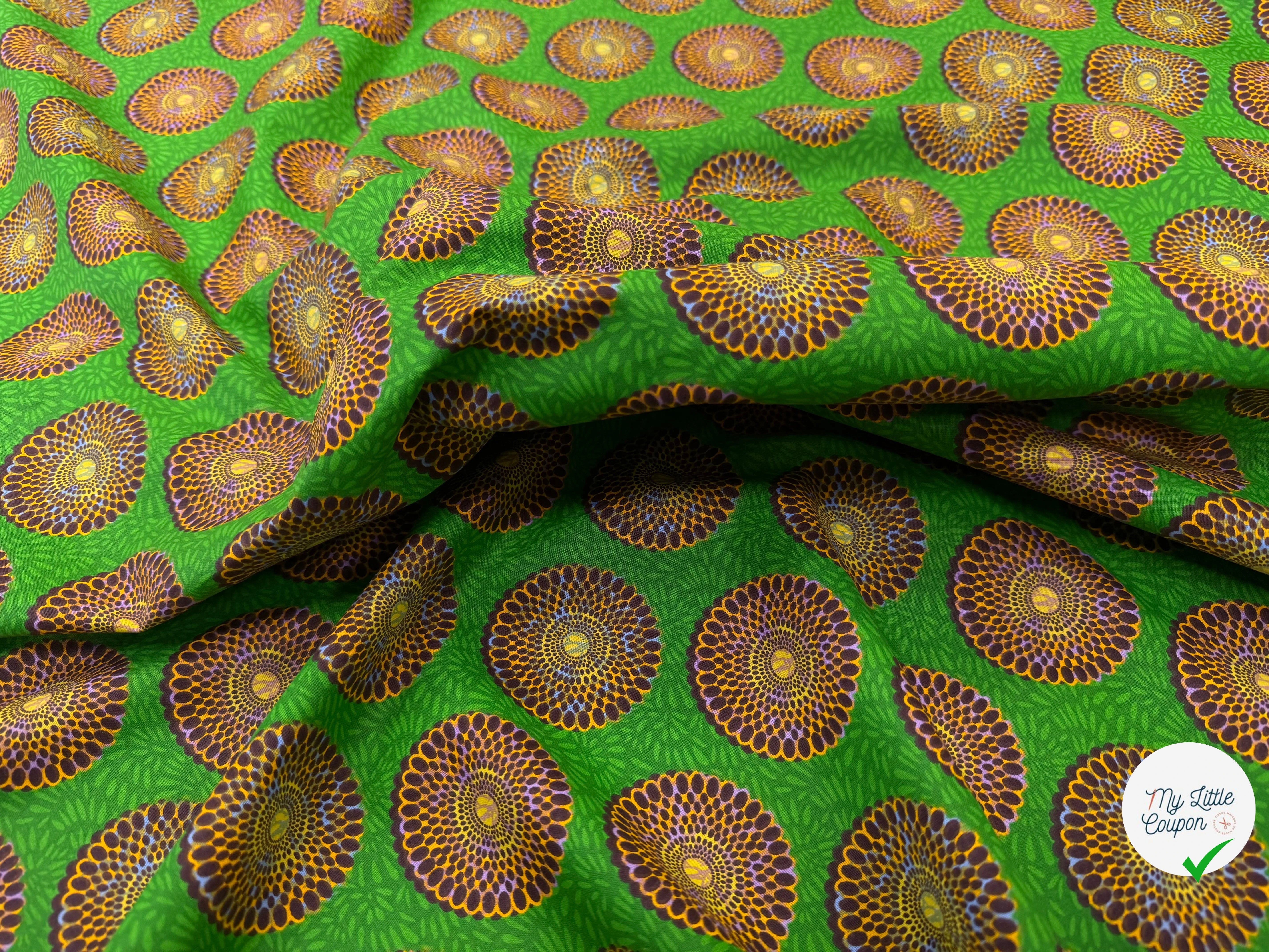 PERCALE DE COTON BAZIN VERT 150 CM - My Little Coupon