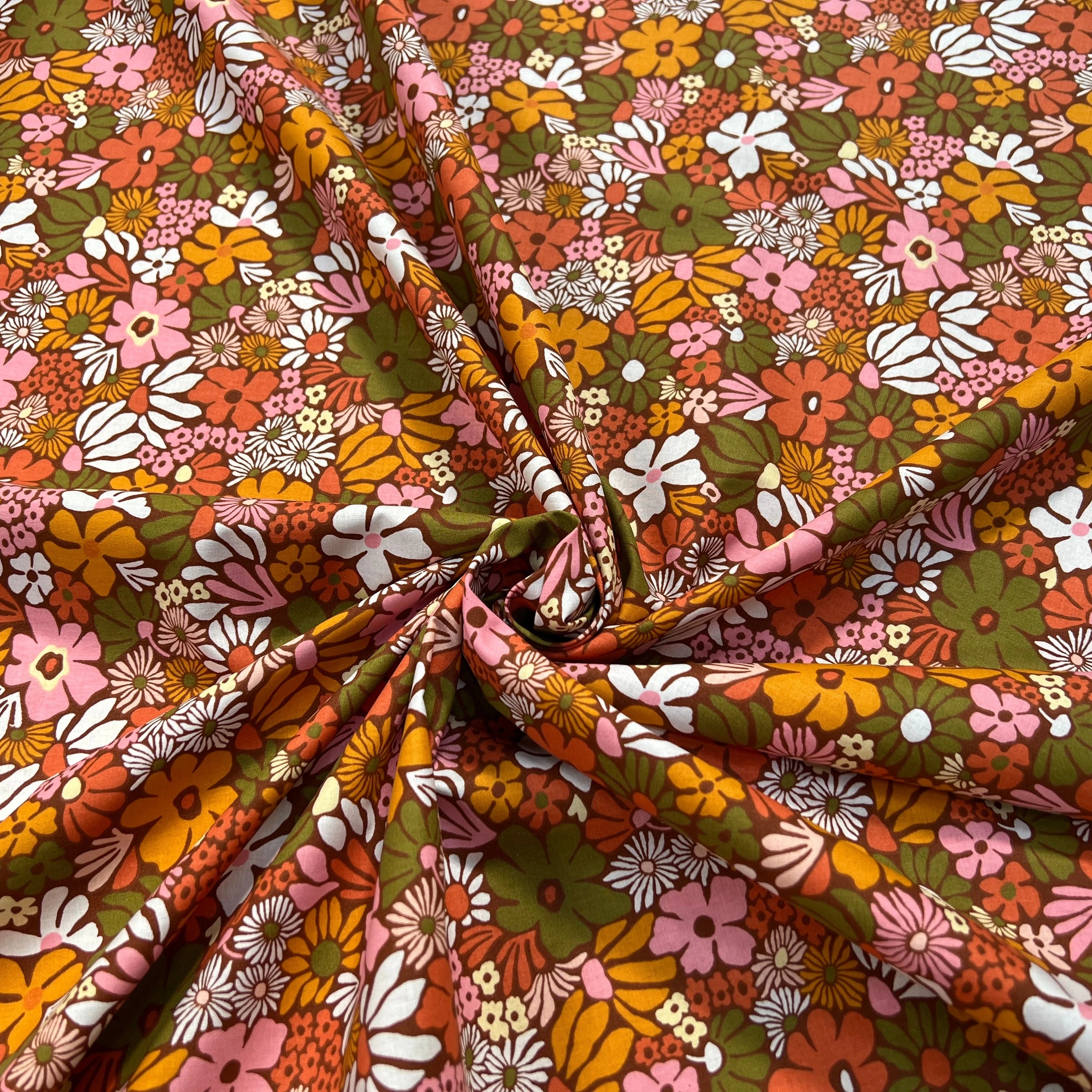 PERCALE DE COTON BEGONIA KAKI 150 CM - My Little Coupon