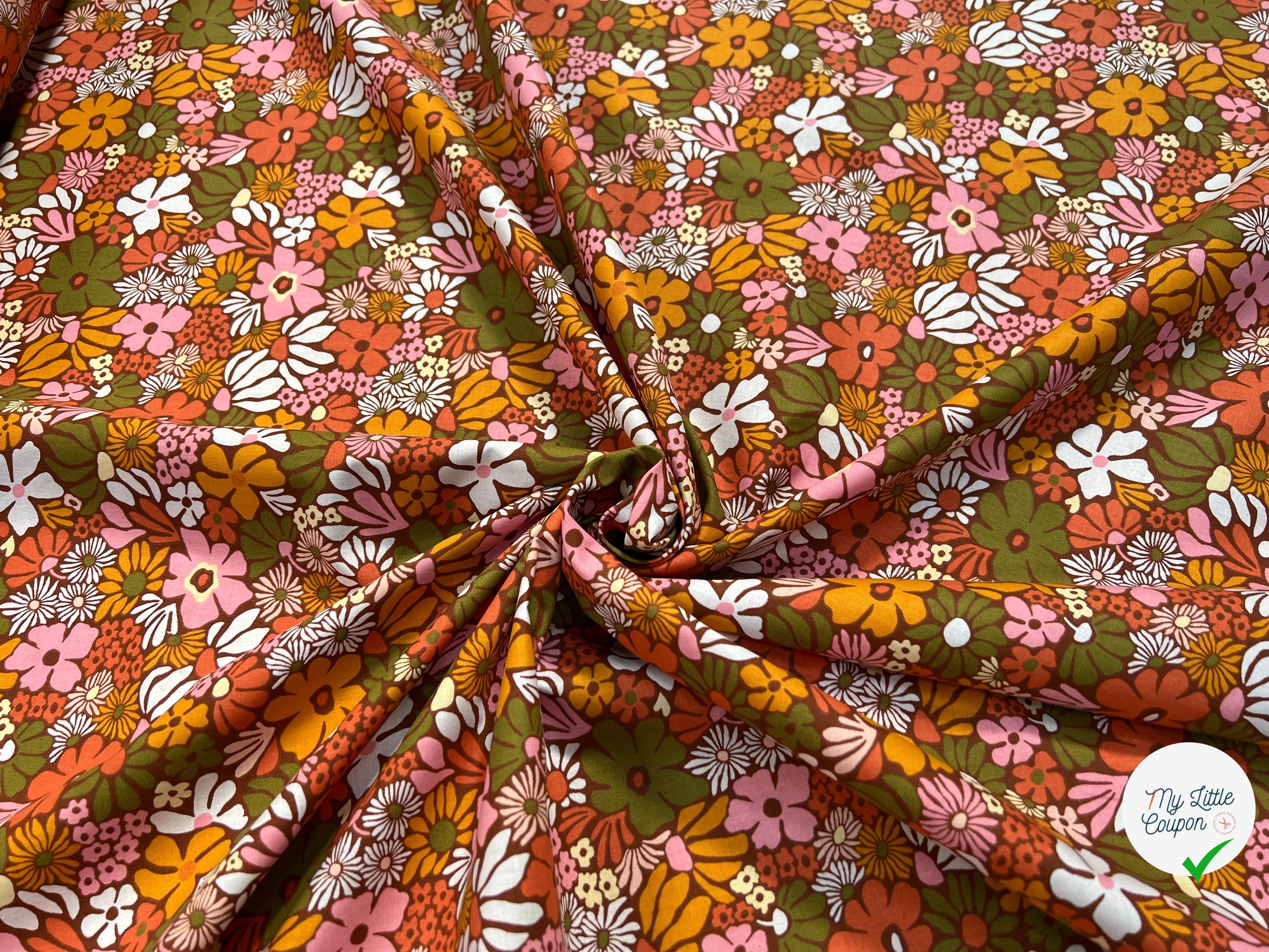 PERCALE DE COTON BEGONIA KAKI 150 CM - My Little Coupon