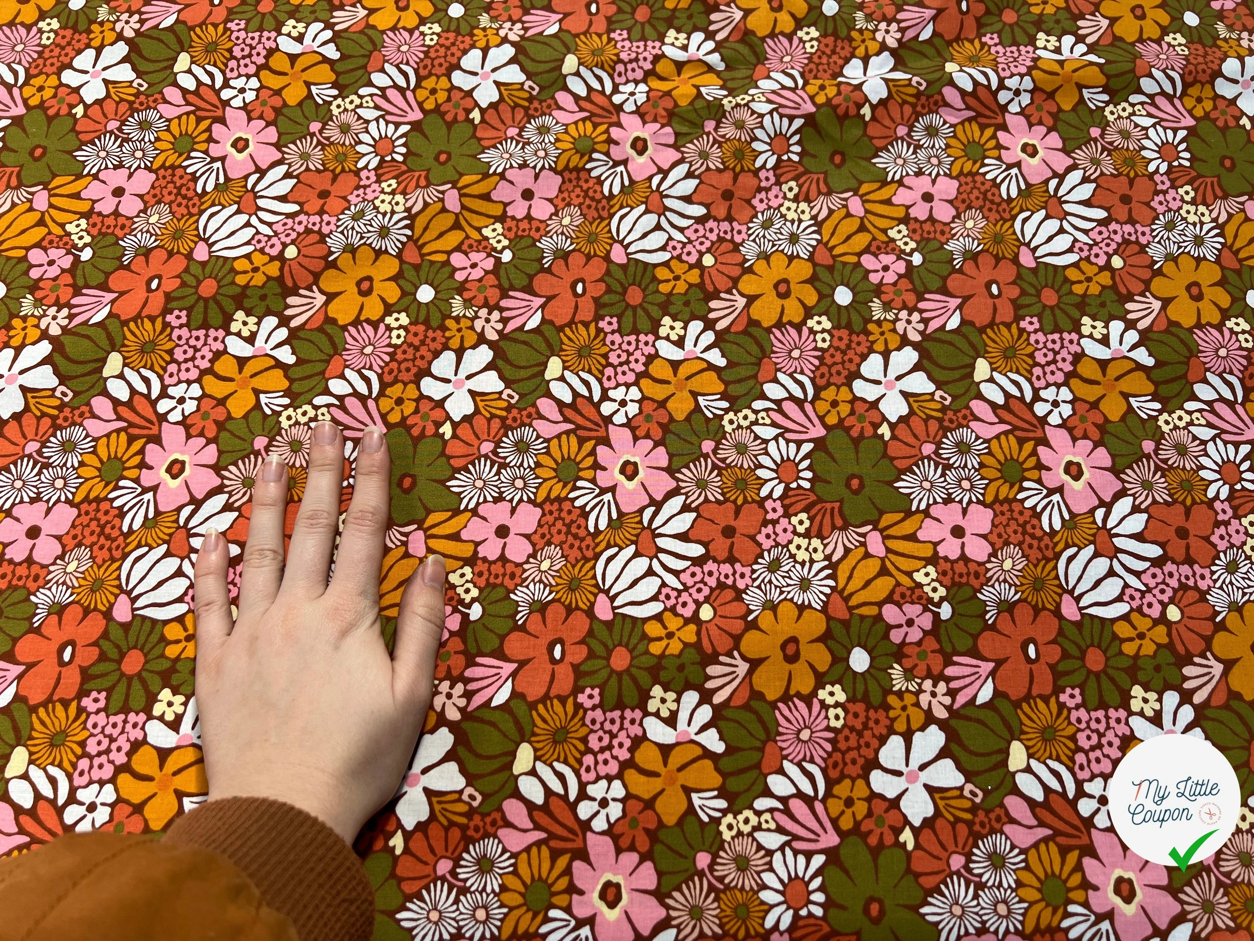 PERCALE DE COTON BEGONIA KAKI 150 CM - My Little Coupon