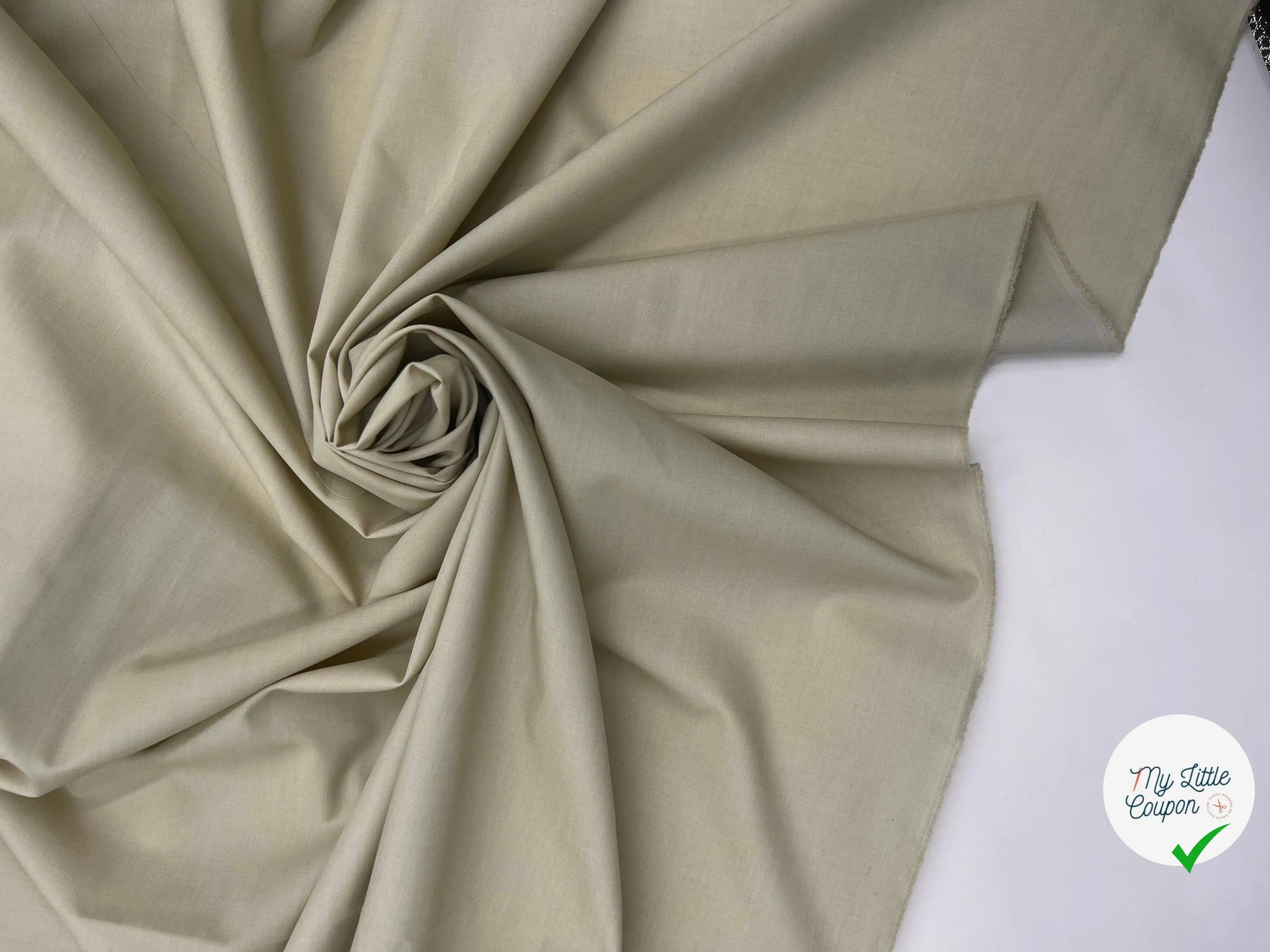 PERCALE DE COTON BEIGE SAHARA - My Little Coupon - tissu - coudre