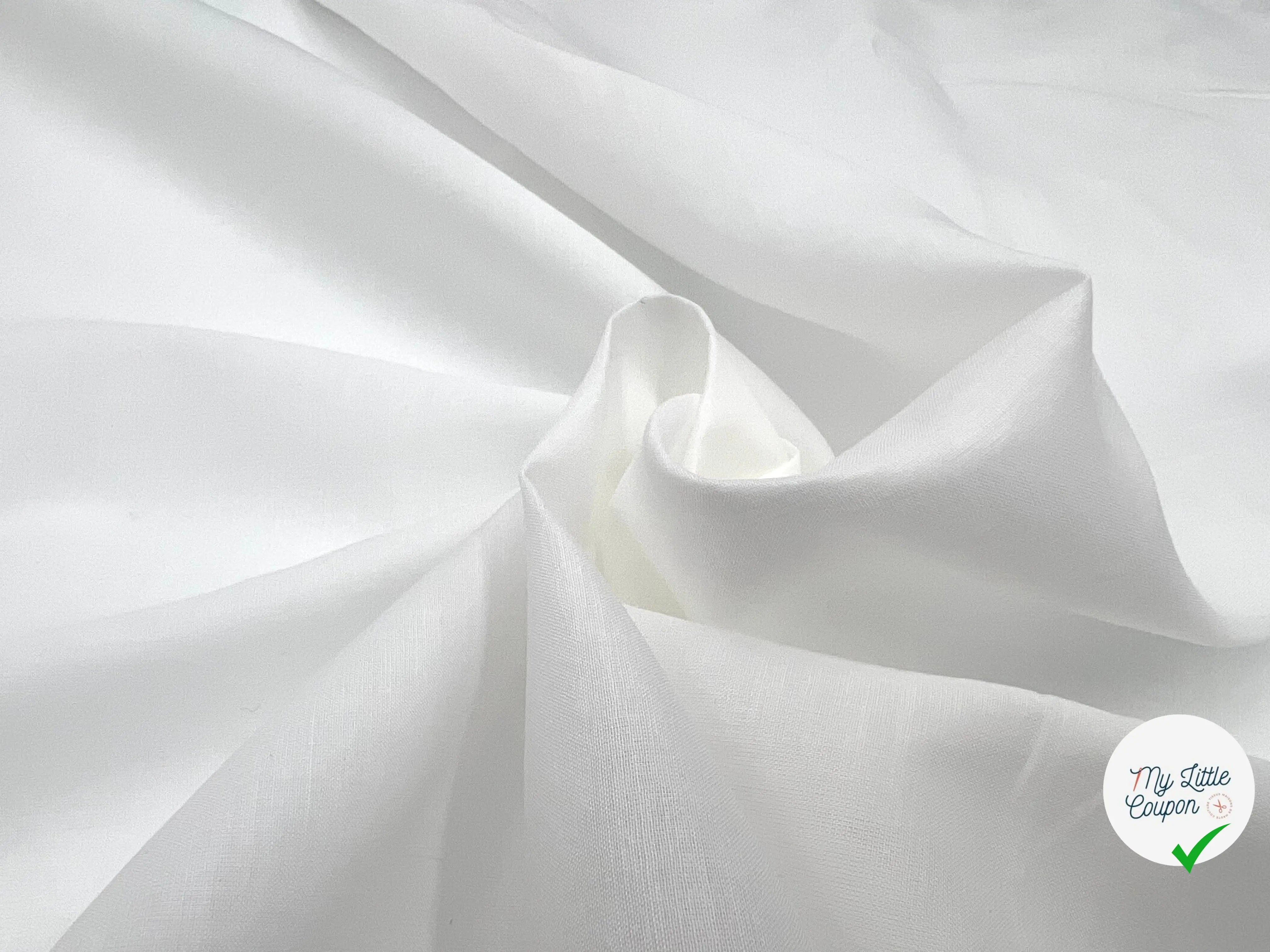 PERCALE DE COTON BLANCHE QUALITÉ SUPÉRIEURE - coupon de tissu de 3 mètres - My Little Coupon - tissu - coudre