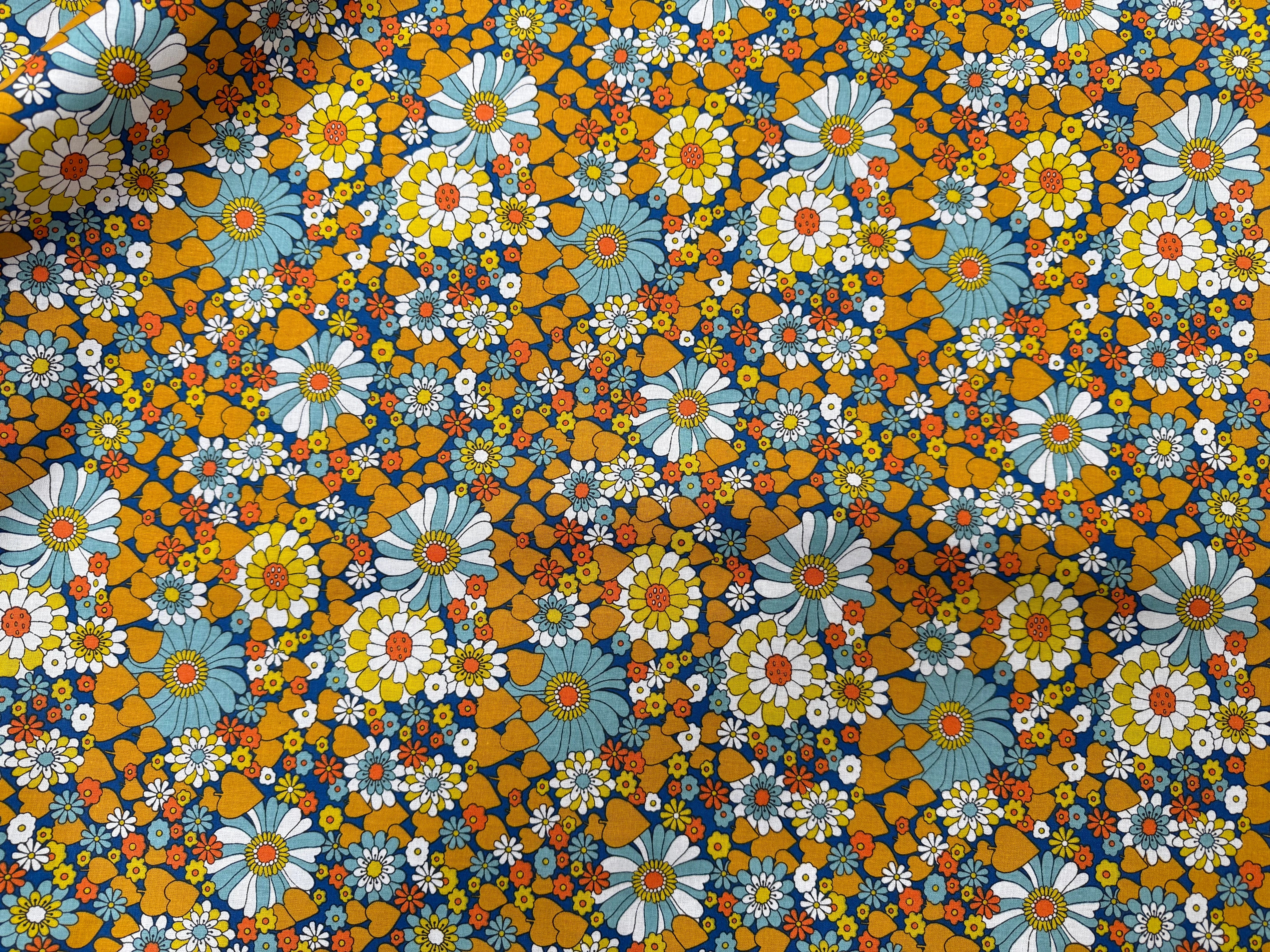 PERCALE DE COTON CHILL JAUNE BLEU 150 CM - My Little Coupon