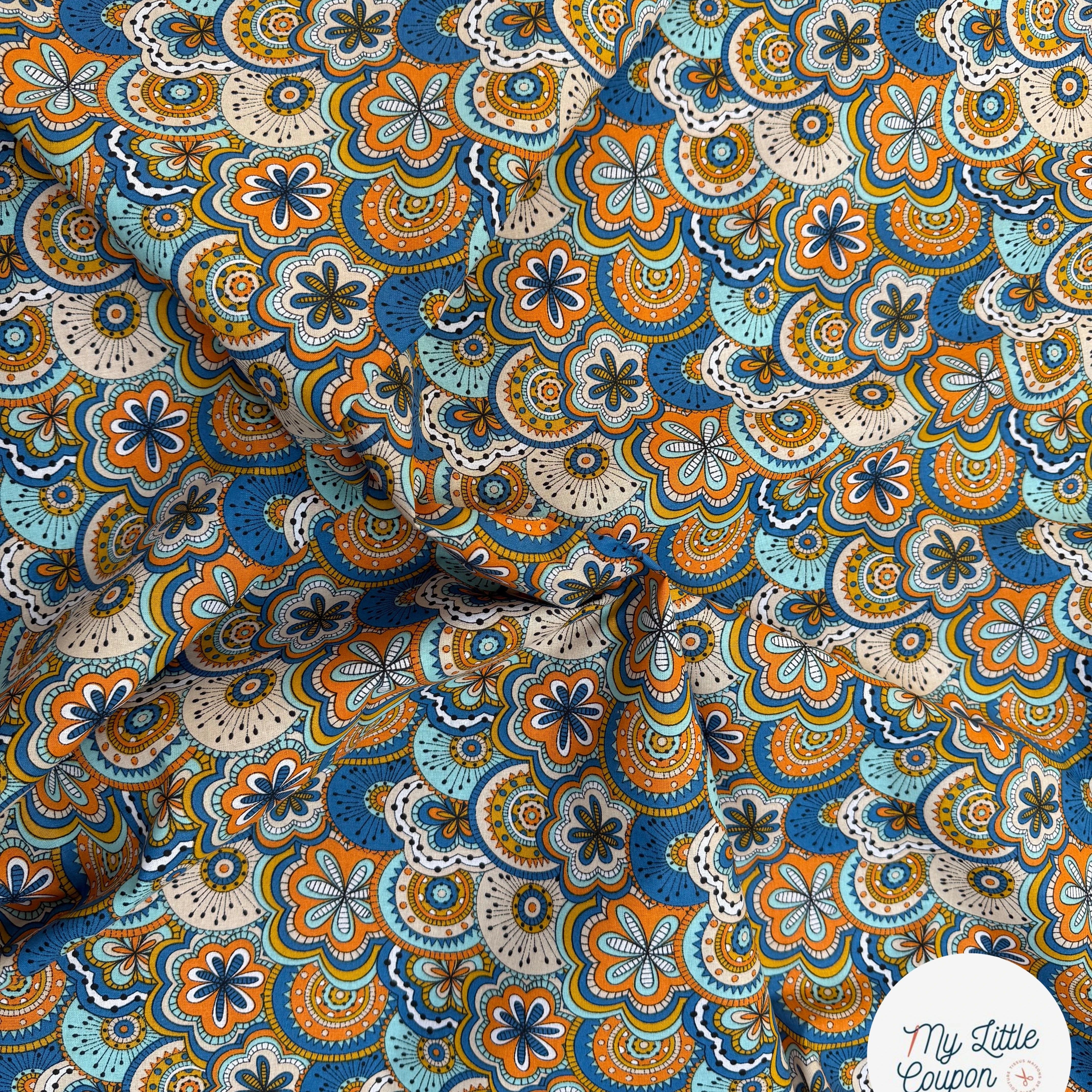 PERCALE DE COTON CHIMERE BLEU 150 CM - My Little Coupon