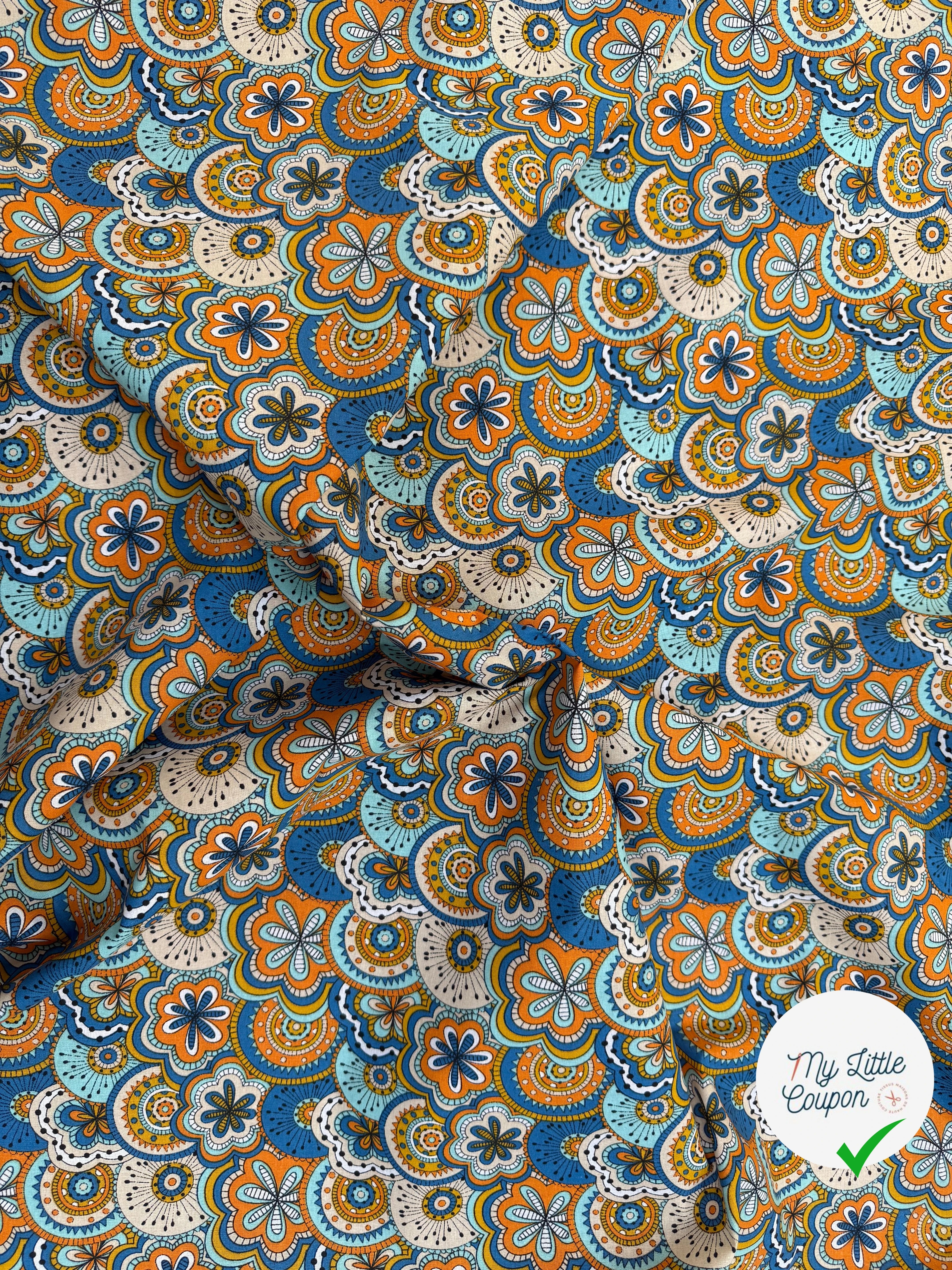 PERCALE DE COTON CHIMERE BLEU 150 CM - My Little Coupon