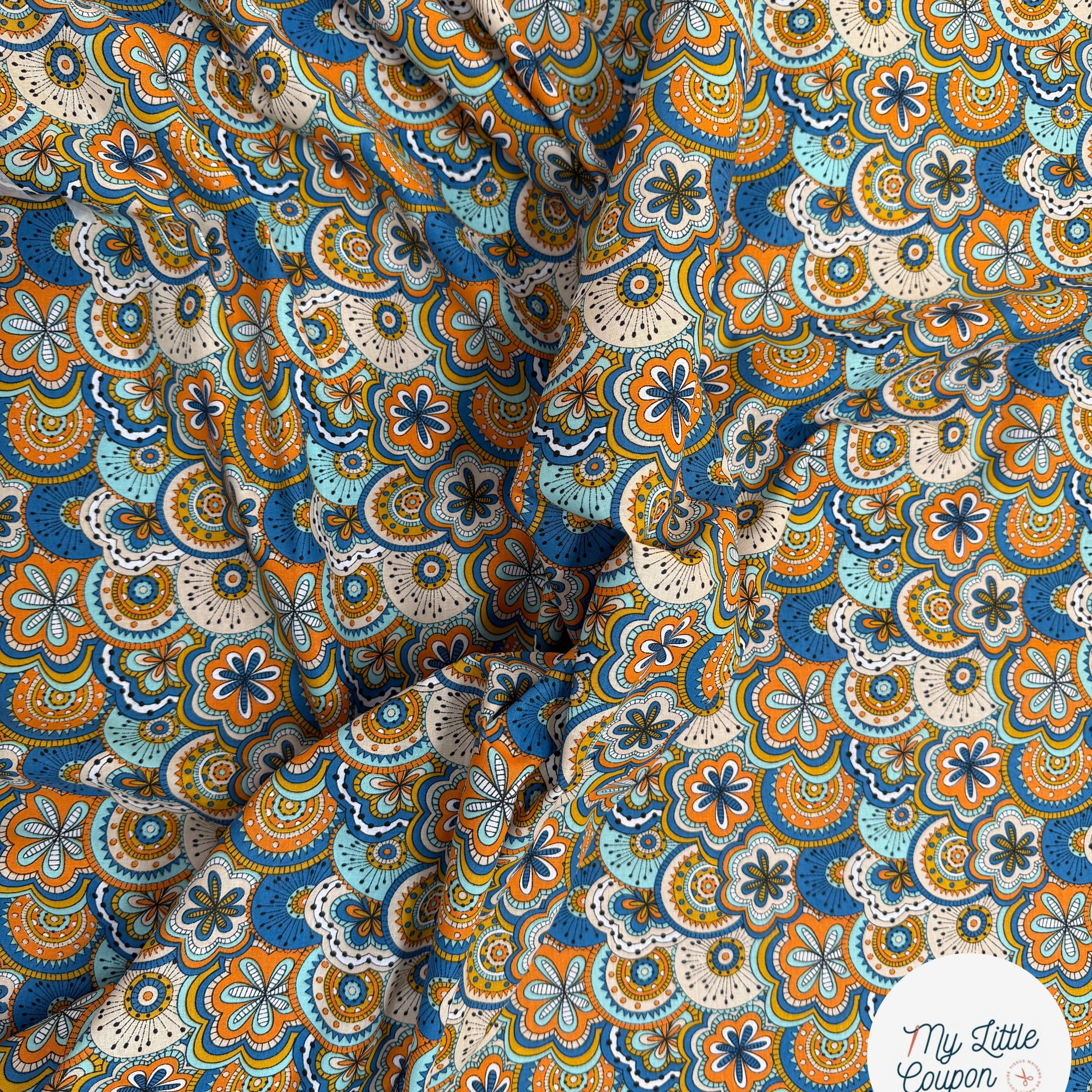 PERCALE DE COTON CHIMERE BLEU 150 CM - My Little Coupon