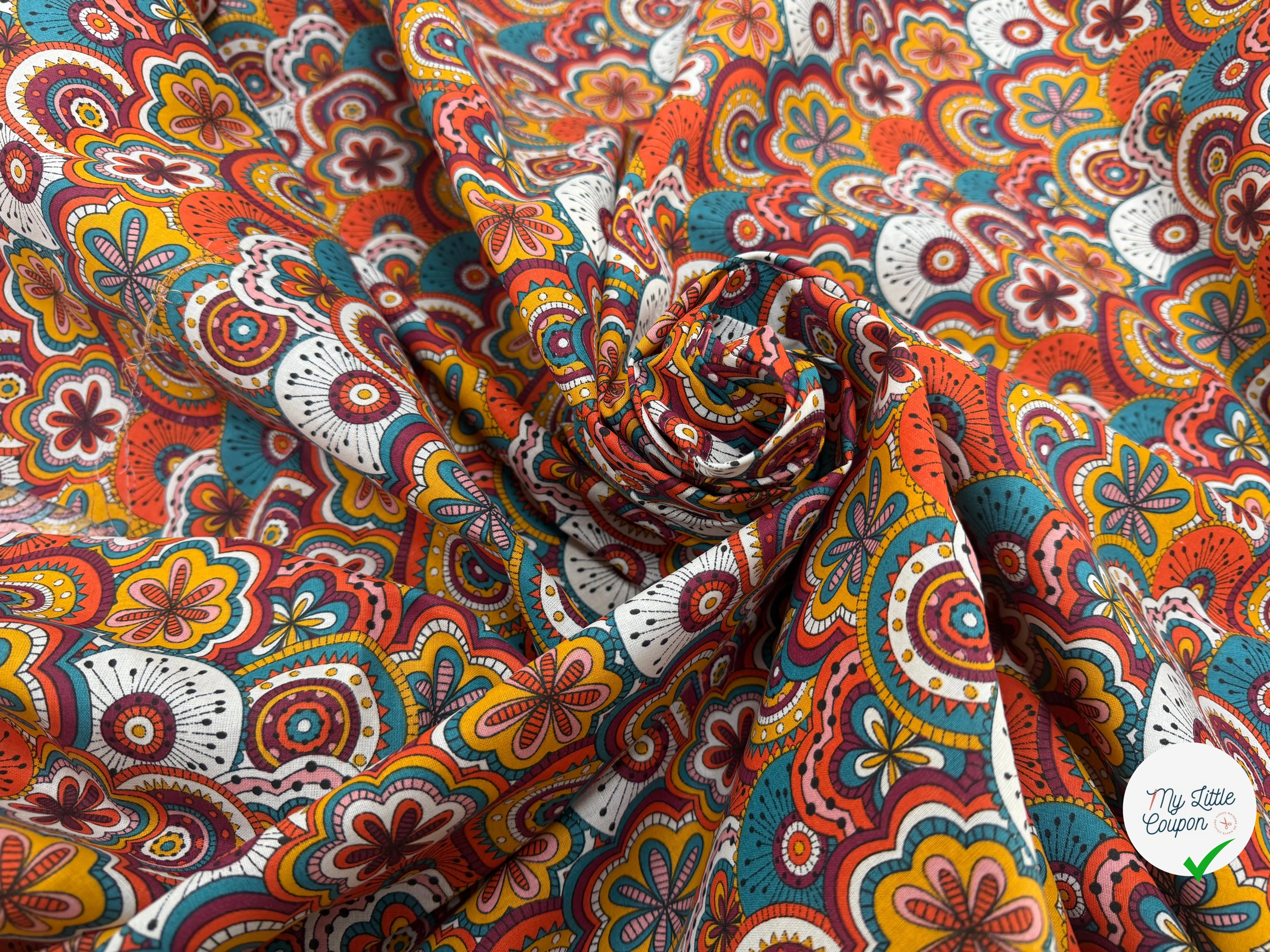 PERCALE DE COTON CHIMERE MULTICO 150 CM - My Little Coupon