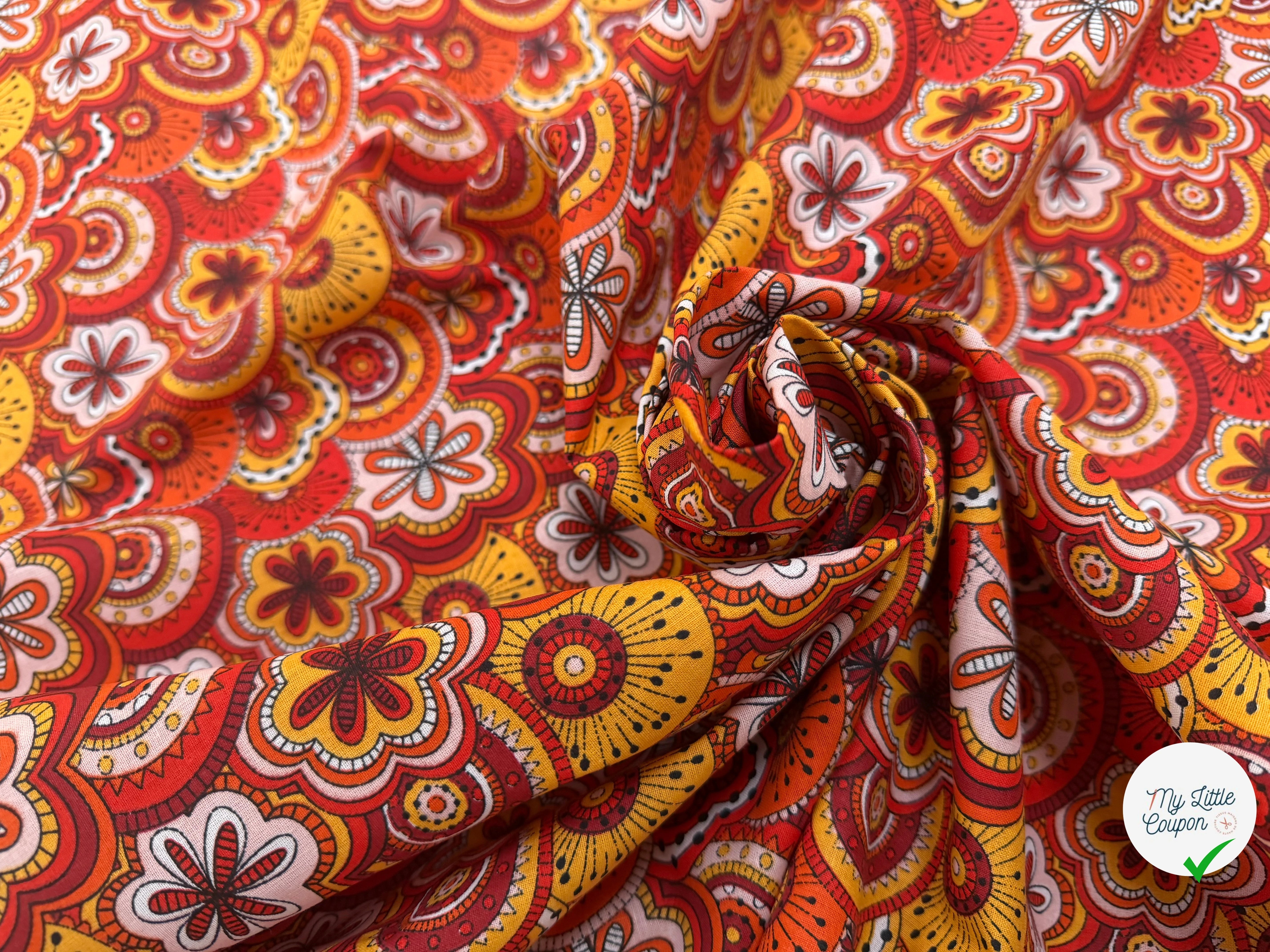 PERCALE DE COTON CHIMERE ROUGE 150 CM - My Little Coupon