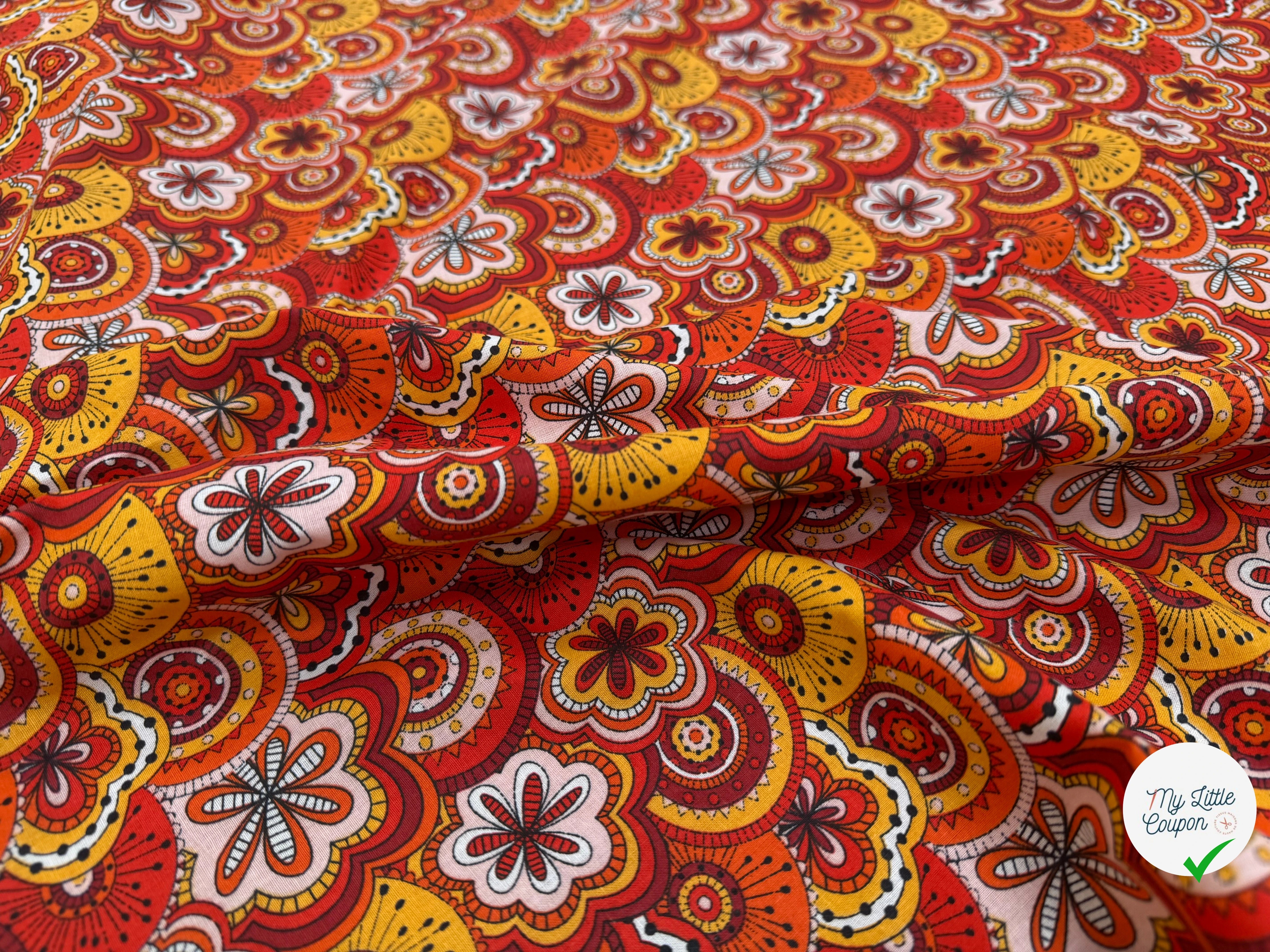 PERCALE DE COTON CHIMERE ROUGE 150 CM - My Little Coupon