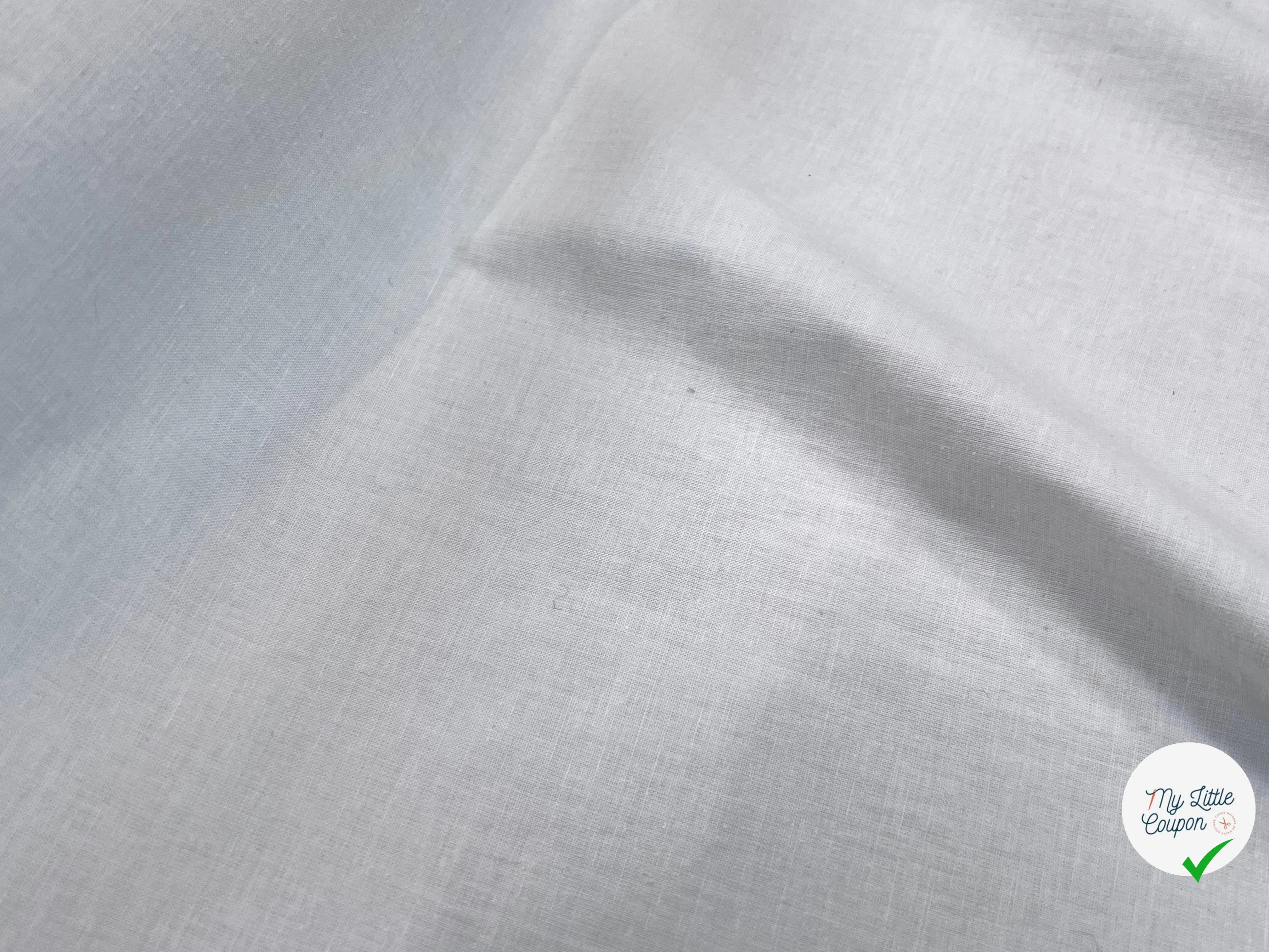 PERCALE DE COTON CHINTZÉ VILNIUS UNE FACE VANILLE ET L'AUTRE BLANC LÉGÈREMENT CASSÉ - My Little Coupon