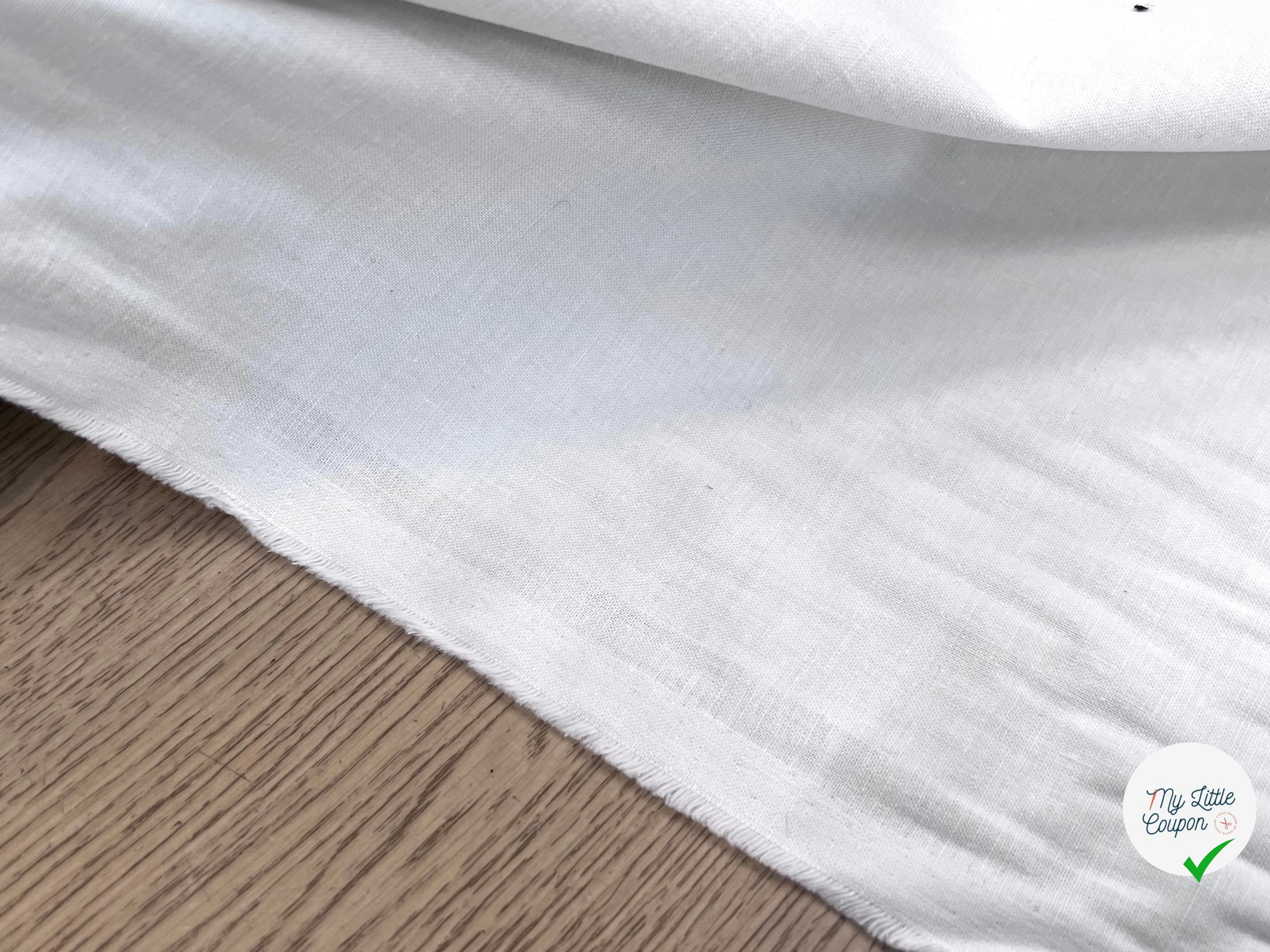 PERCALE DE COTON CHINTZÉ VILNIUS UNE FACE VANILLE ET L'AUTRE BLANC LÉGÈREMENT CASSÉ - My Little Coupon