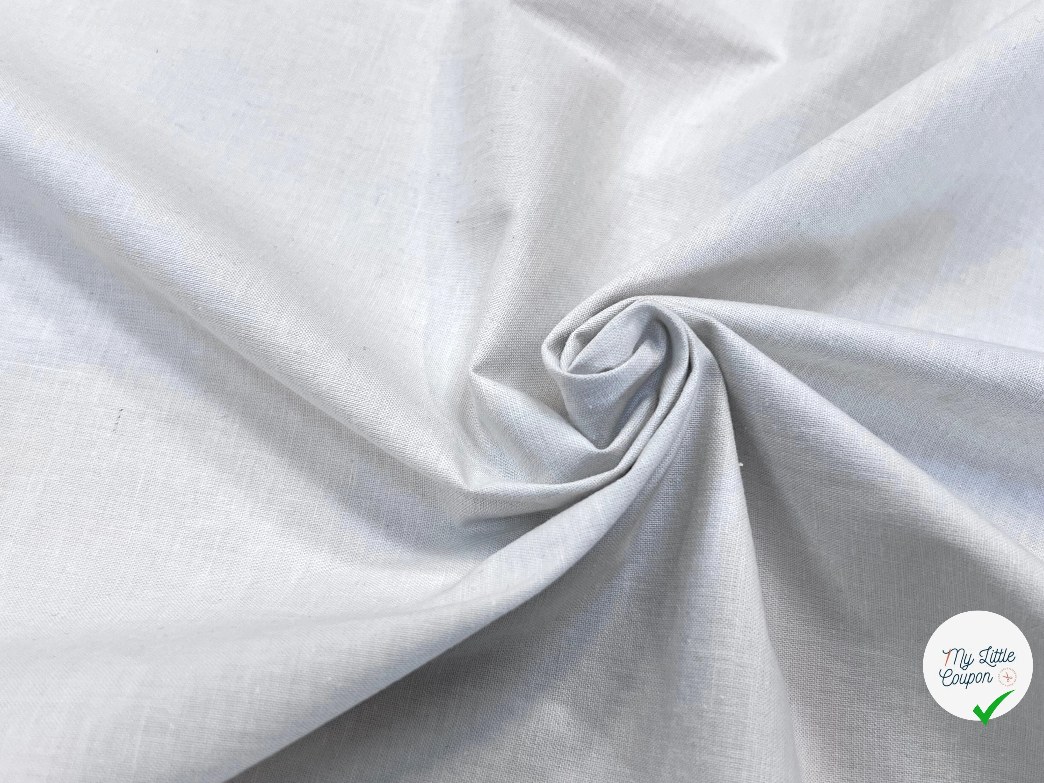 PERCALE DE COTON CHINTZÉ VILNIUS UNE FACE VANILLE ET L'AUTRE BLANC LÉGÈREMENT CASSÉ - My Little Coupon