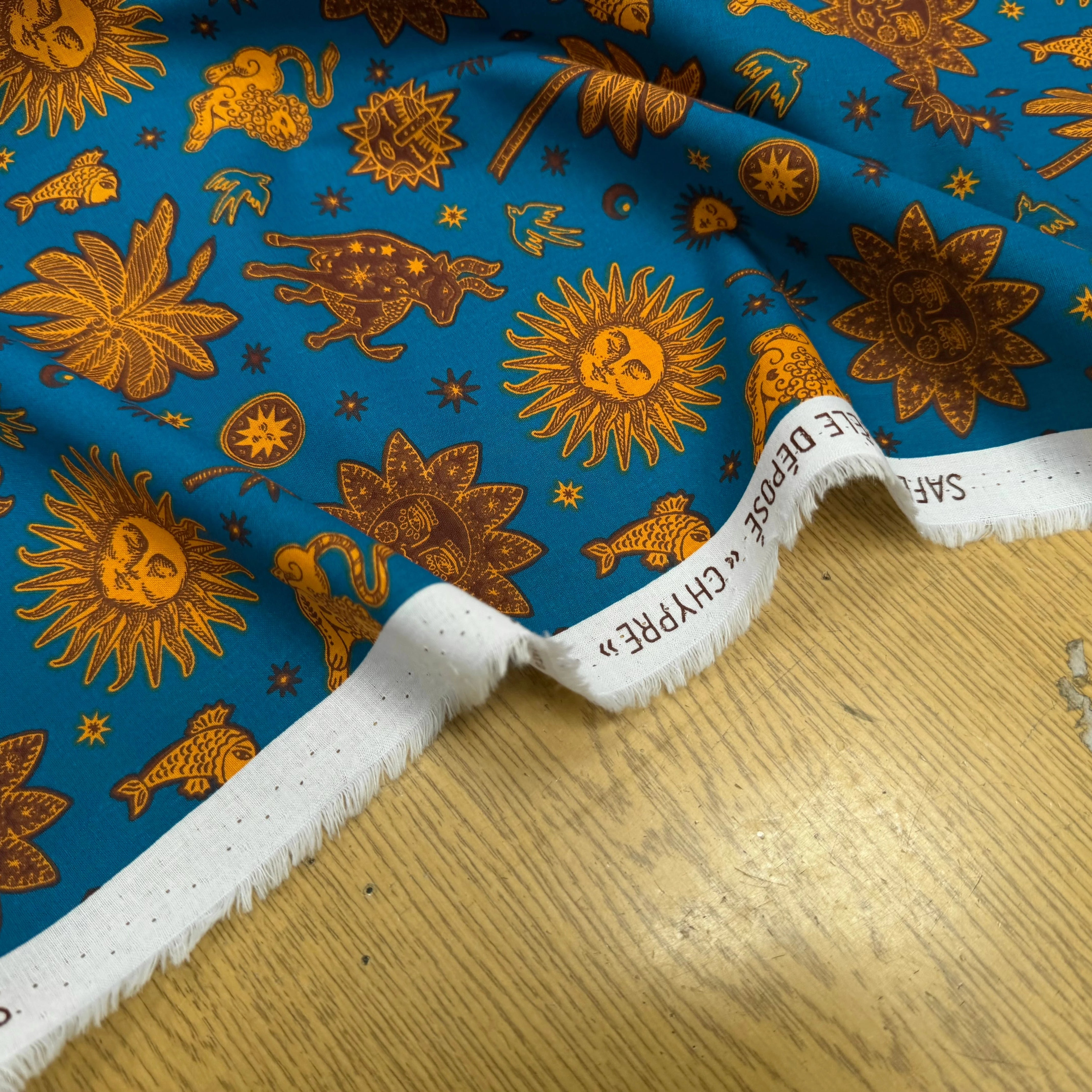 PERCALE DE COTON CHYPRE BLEU 150 CM - My Little Coupon