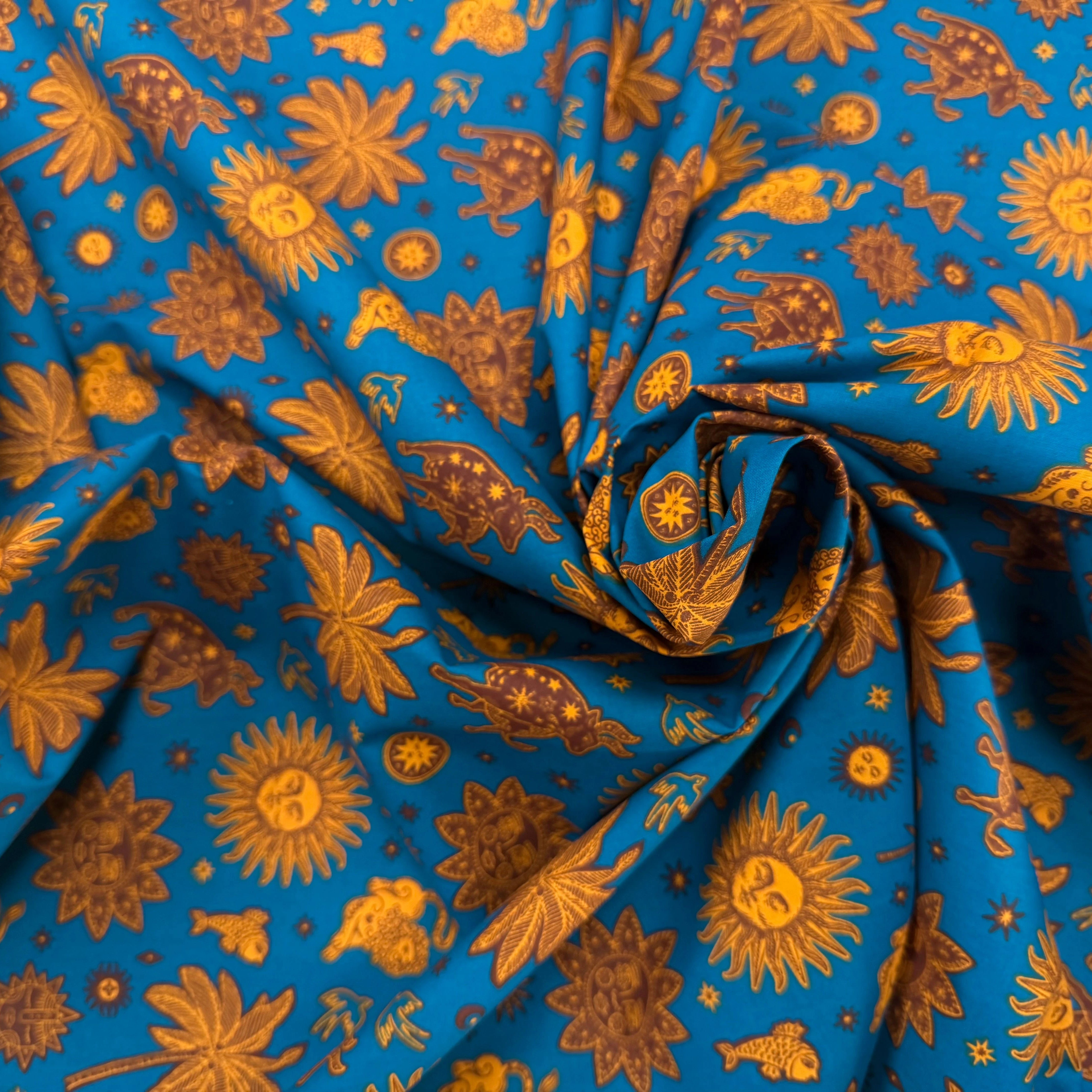 PERCALE DE COTON CHYPRE BLEU 150 CM - My Little Coupon