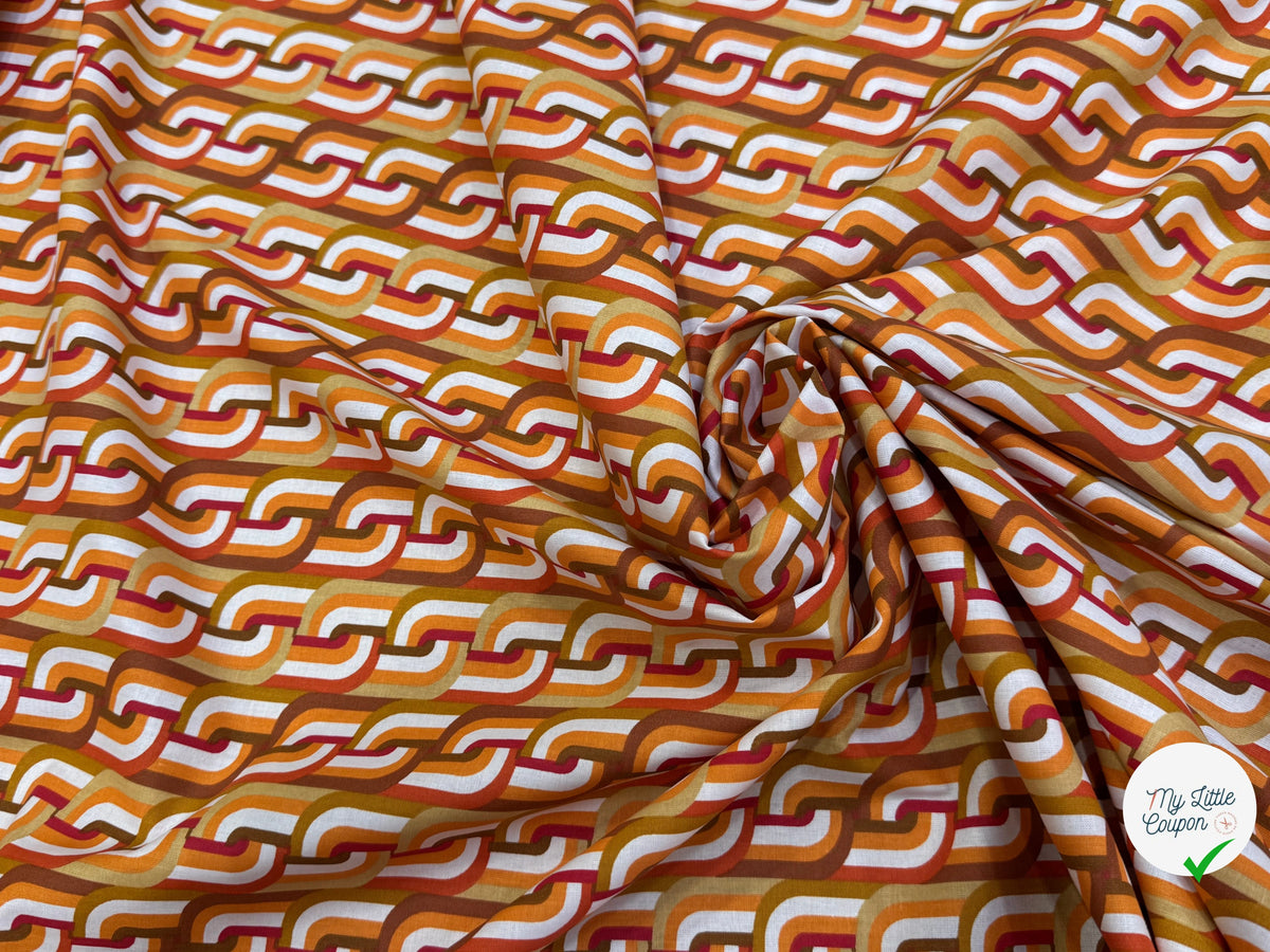 PERCALE DE COTON CLODETTE ORANGE 150 CM - My Little Coupon