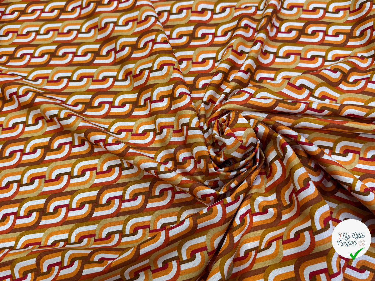 PERCALE DE COTON CLODETTE ORANGE 150 CM - My Little Coupon