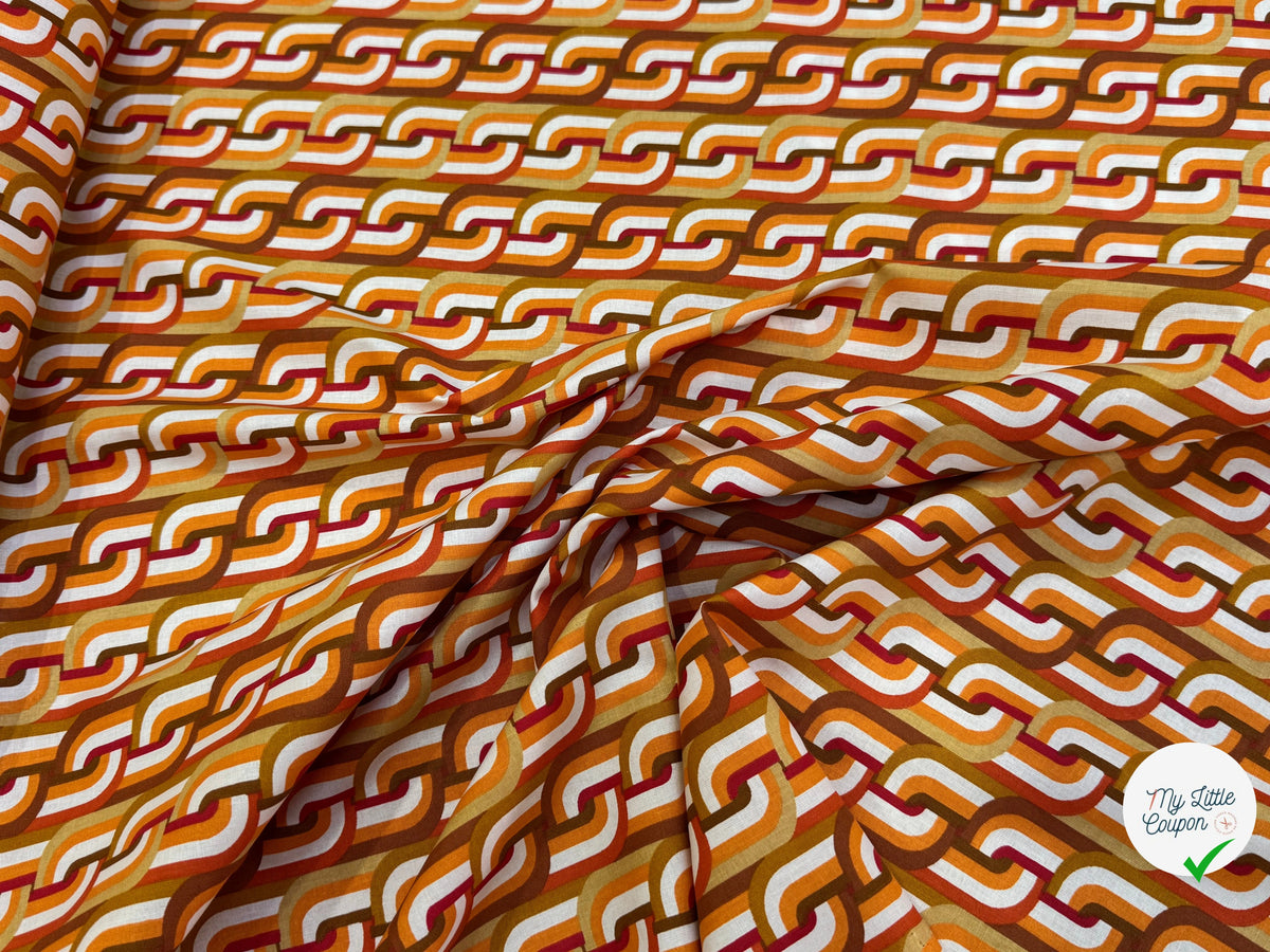 PERCALE DE COTON CLODETTE ORANGE 150 CM - My Little Coupon