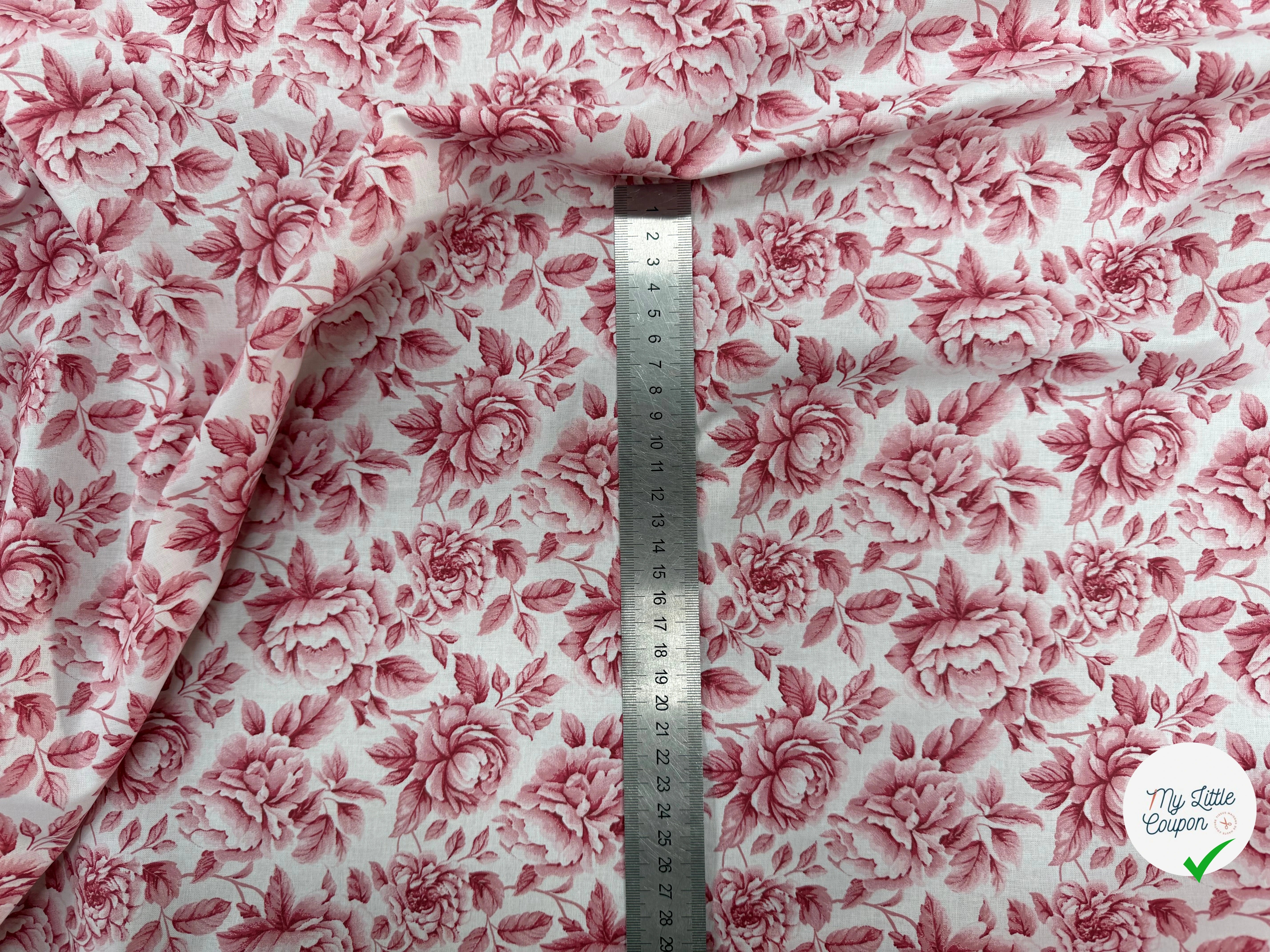 PERCALE DE COTON COBALT ROUGE 150 CM - My Little Coupon