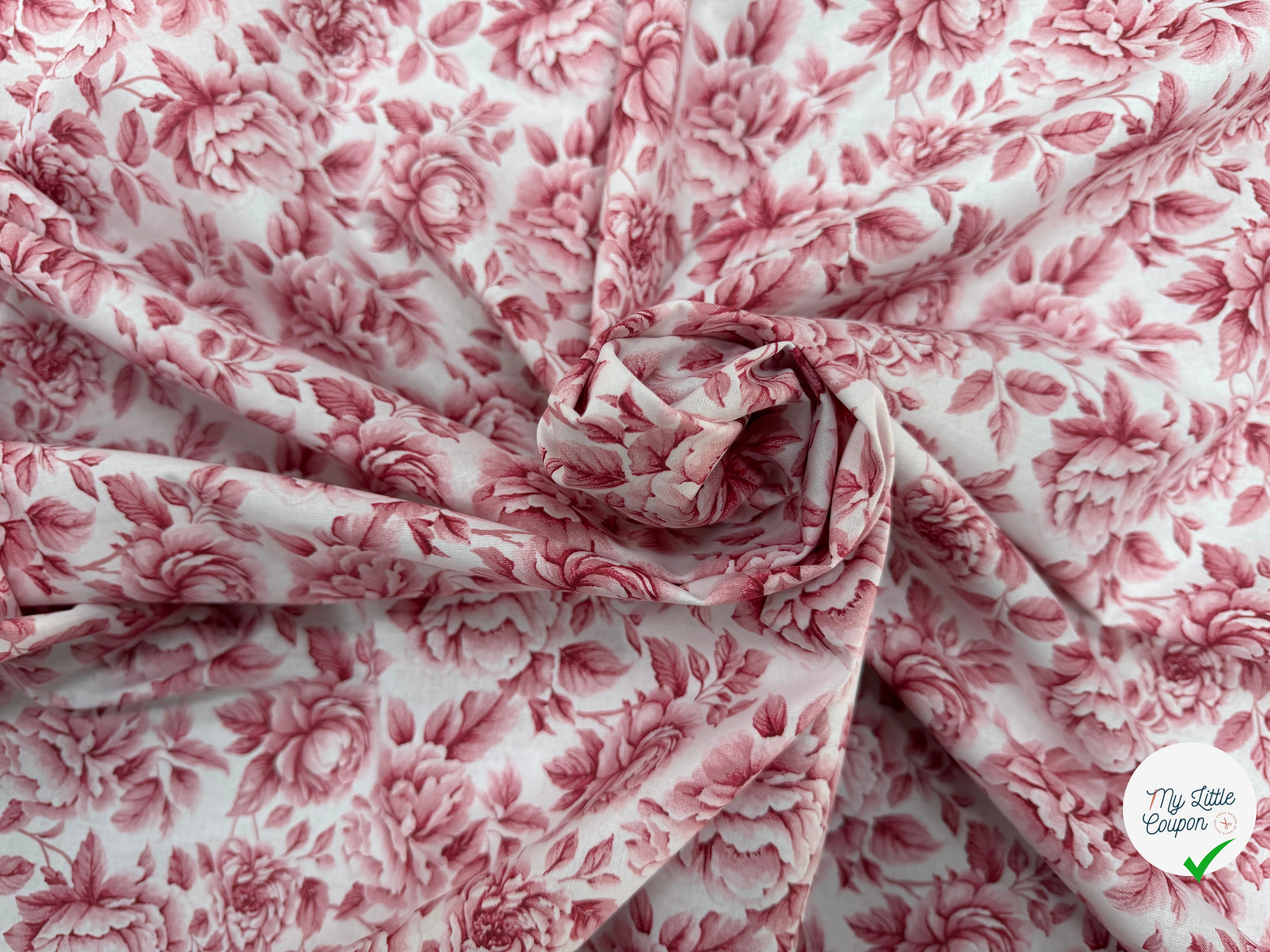 PERCALE DE COTON COBALT ROUGE 150 CM - My Little Coupon