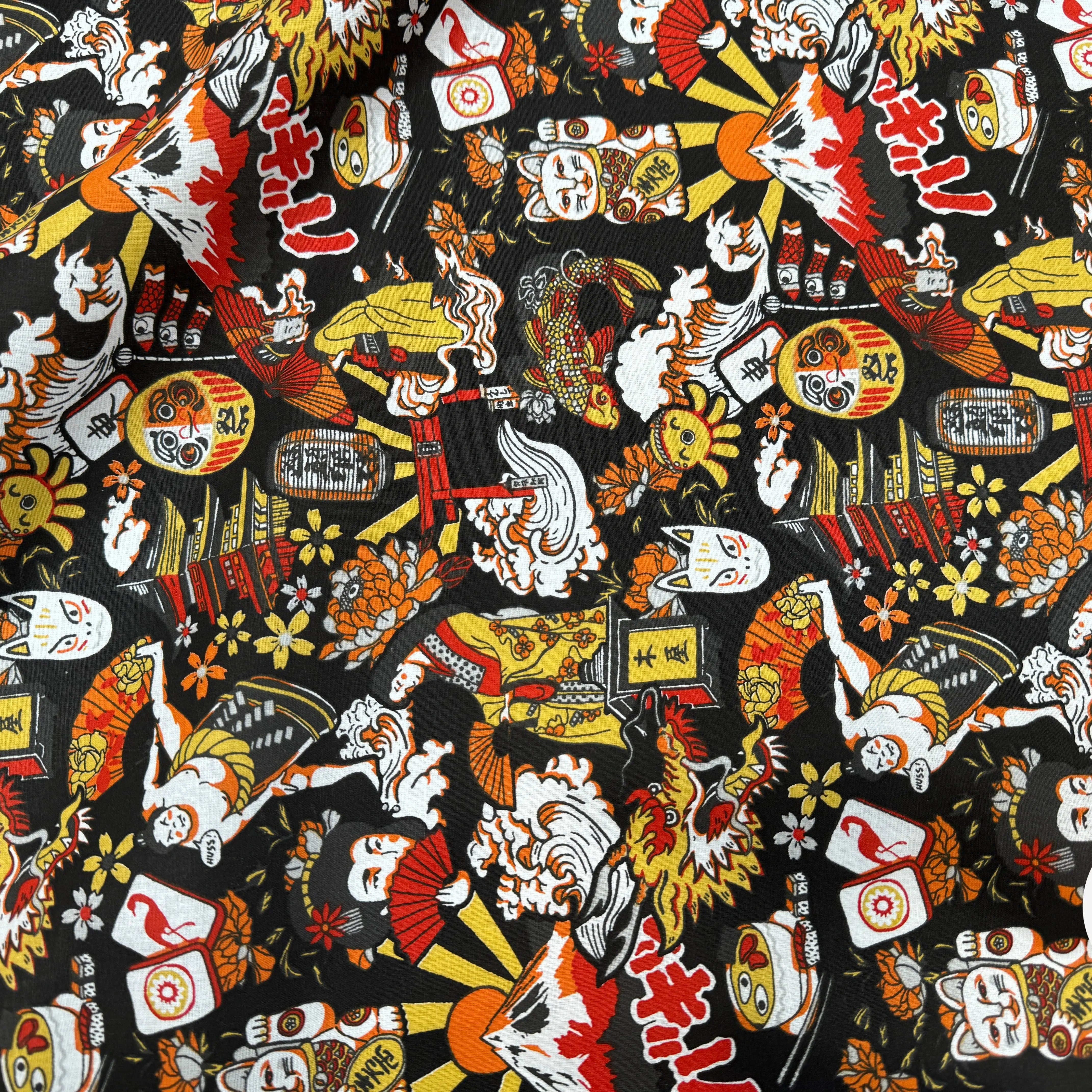 PERCALE DE COTON DARUMA NOIR - My Little Coupon