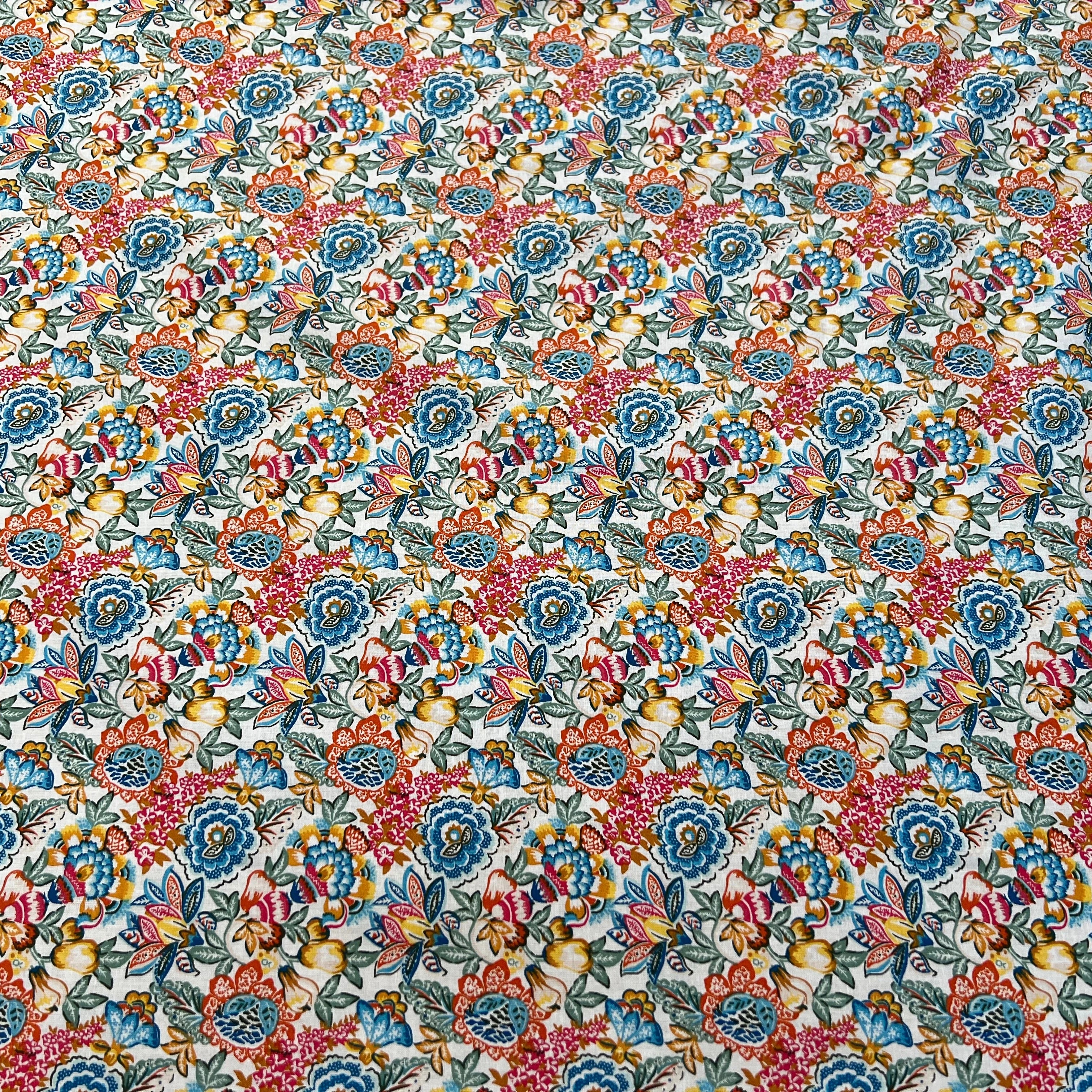 PERCALE DE COTON ESMERALDA BLANC ROSE 150 CM - My Little Coupon