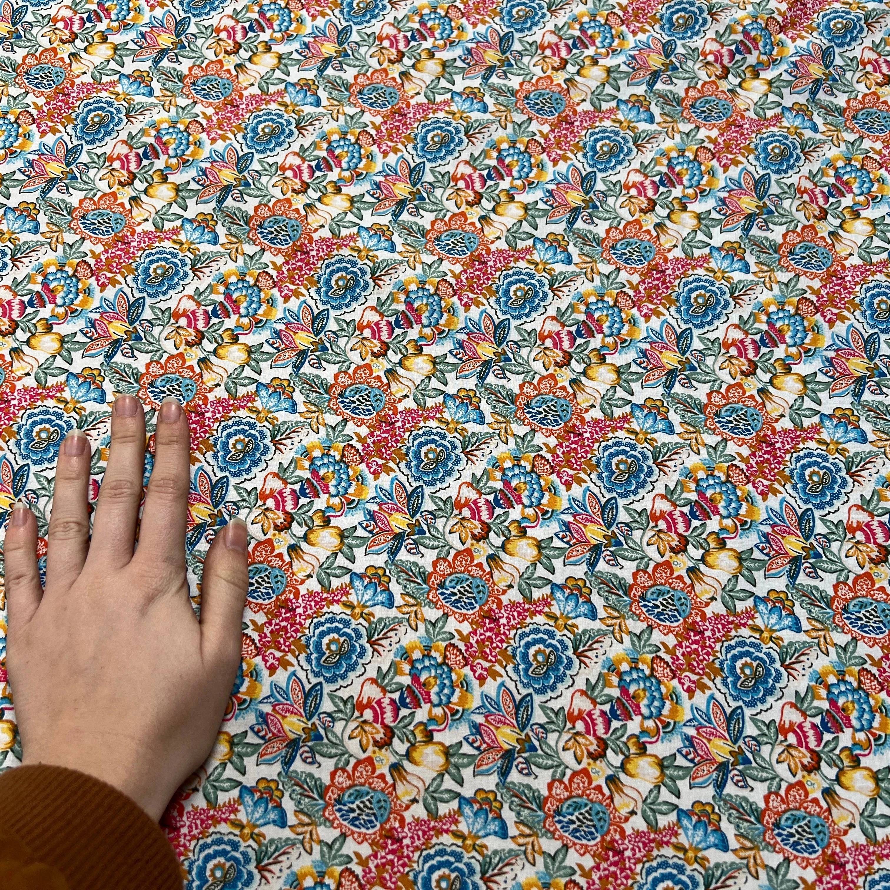 PERCALE DE COTON ESMERALDA BLANC ROSE 150 CM - My Little Coupon