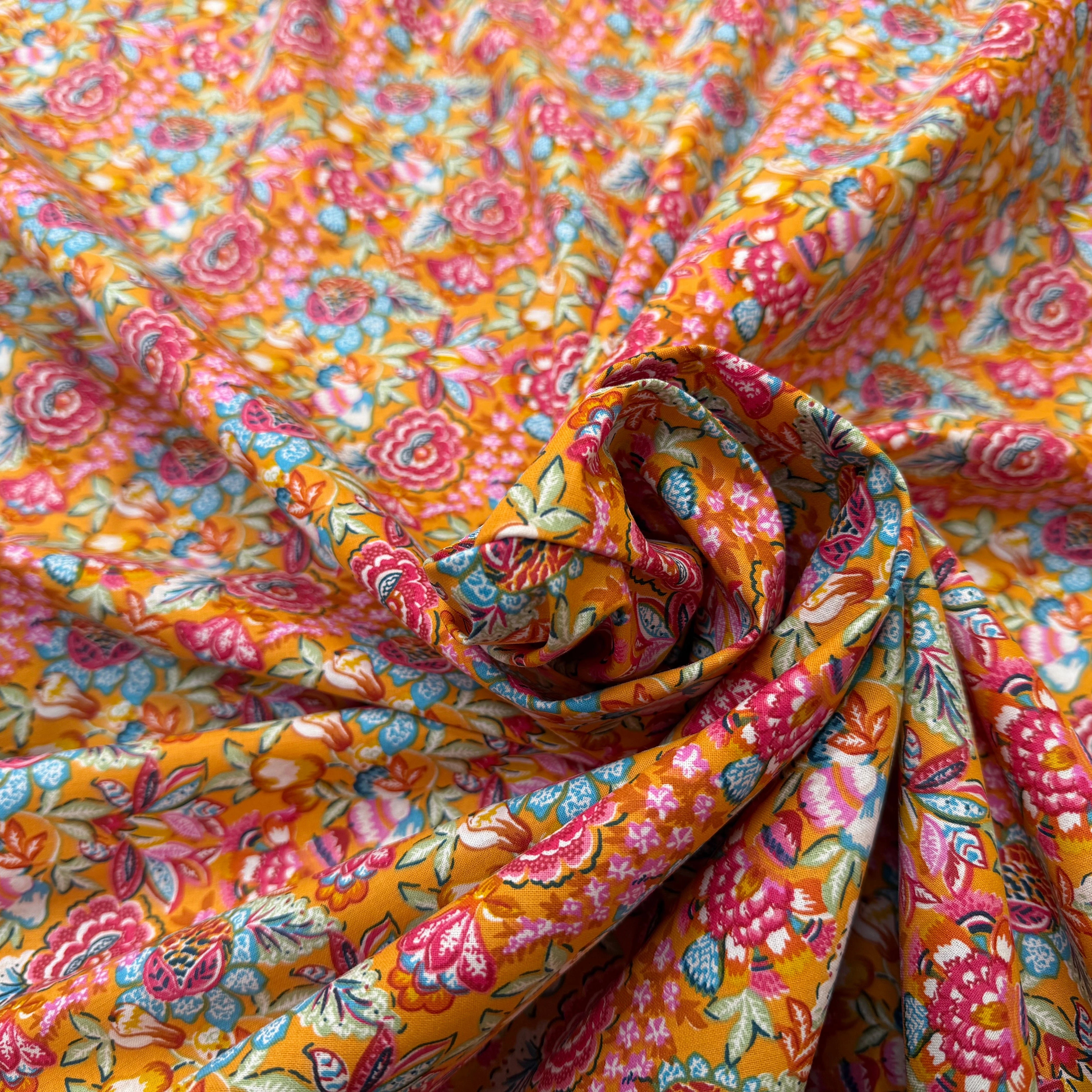 PERCALE DE COTON ESMERALDA JAUNE 150 CM - My Little Coupon