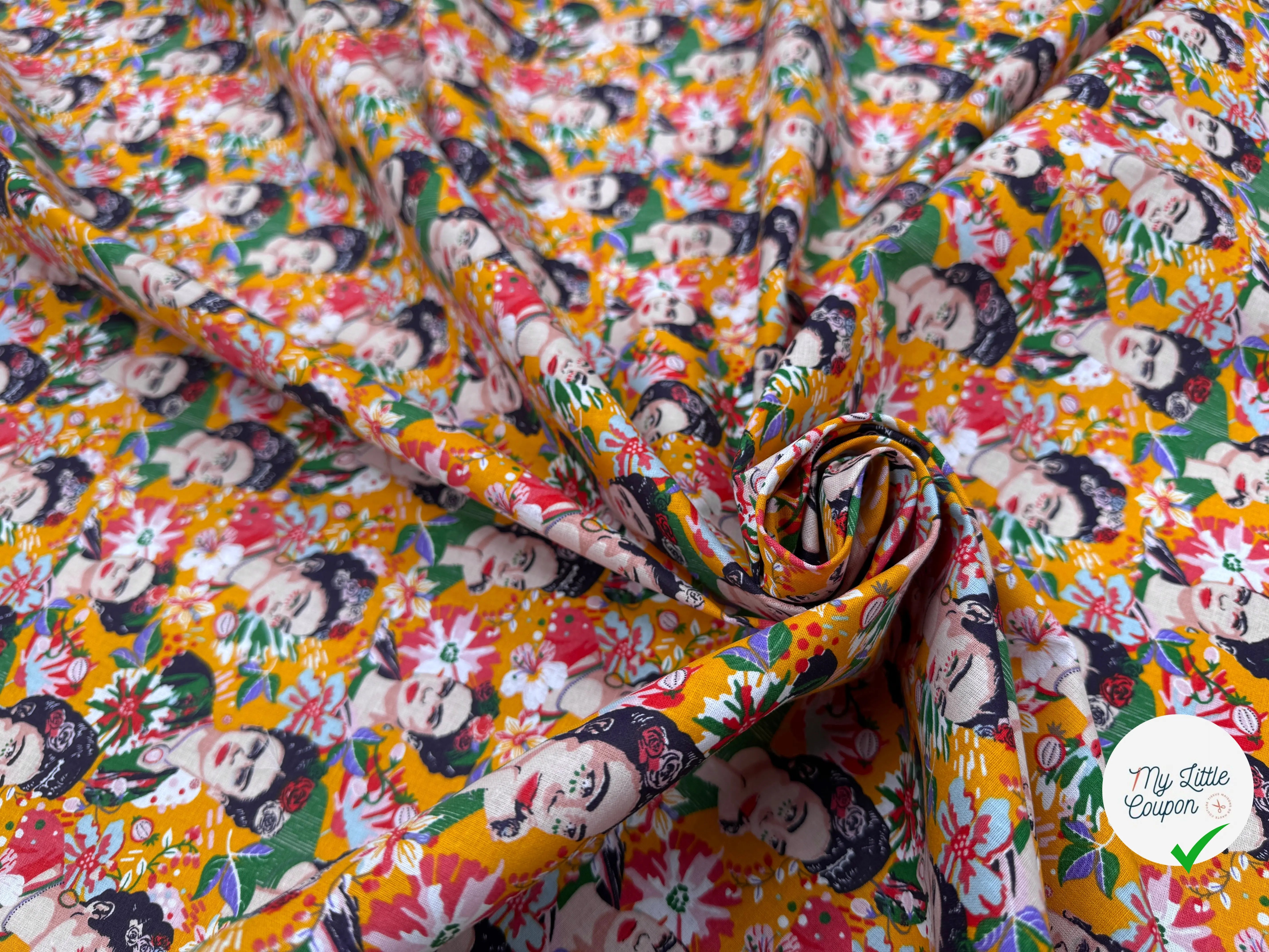 PERCALE DE COTON FELICIA JAUNE - My Little Coupon