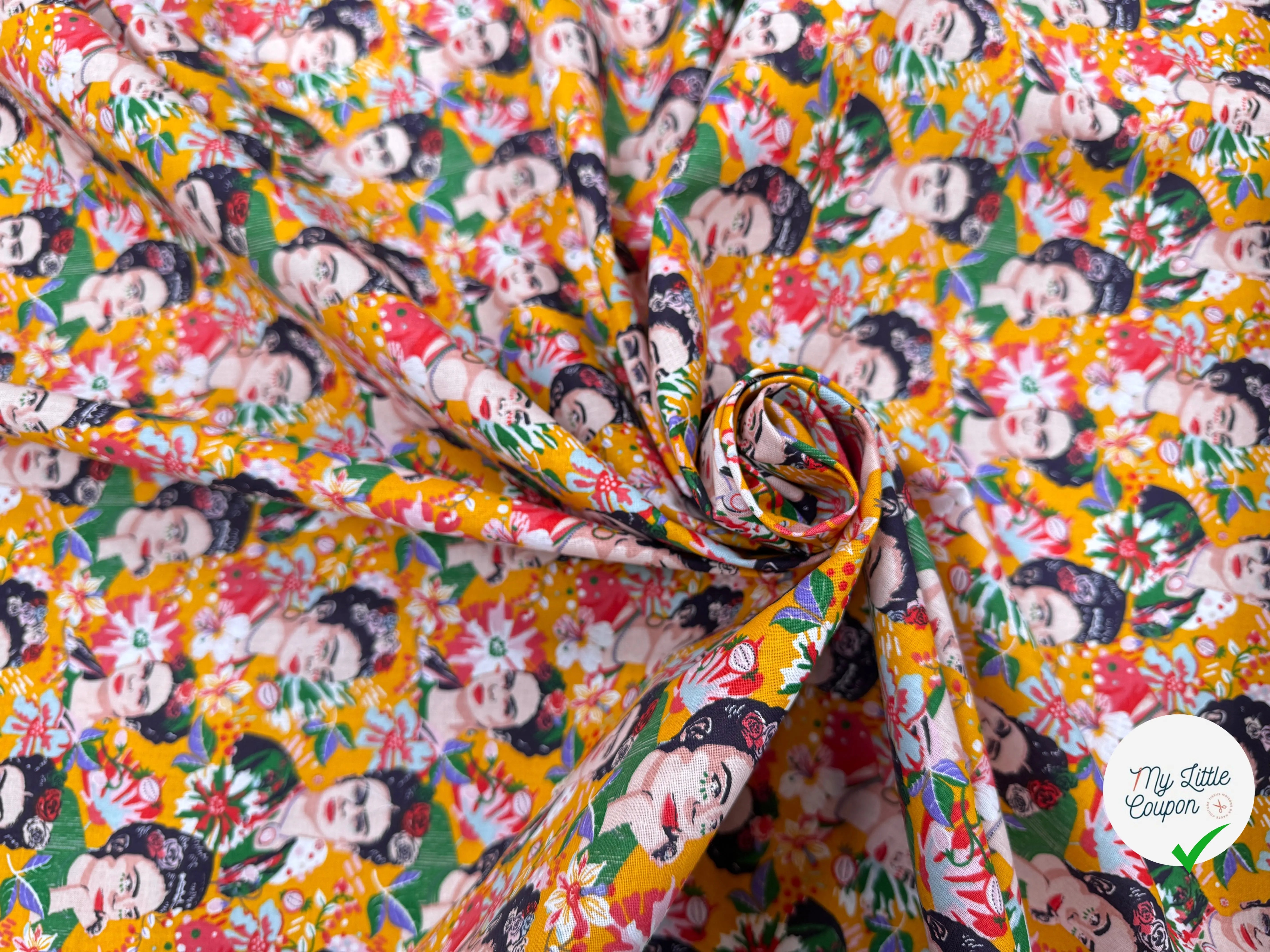 PERCALE DE COTON FELICIA JAUNE - My Little Coupon