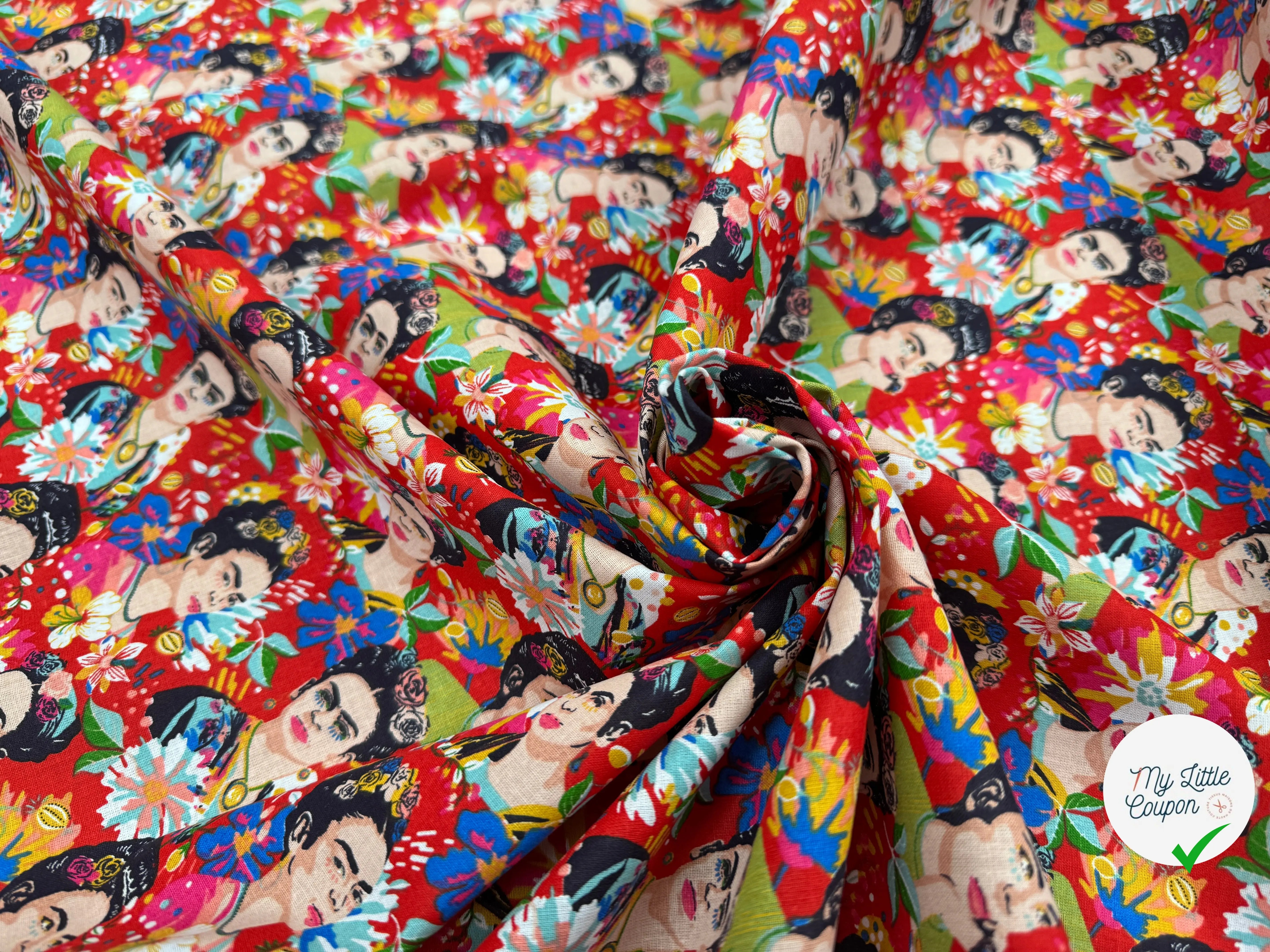 PERCALE DE COTON FELICIA ROUGE - My Little Coupon