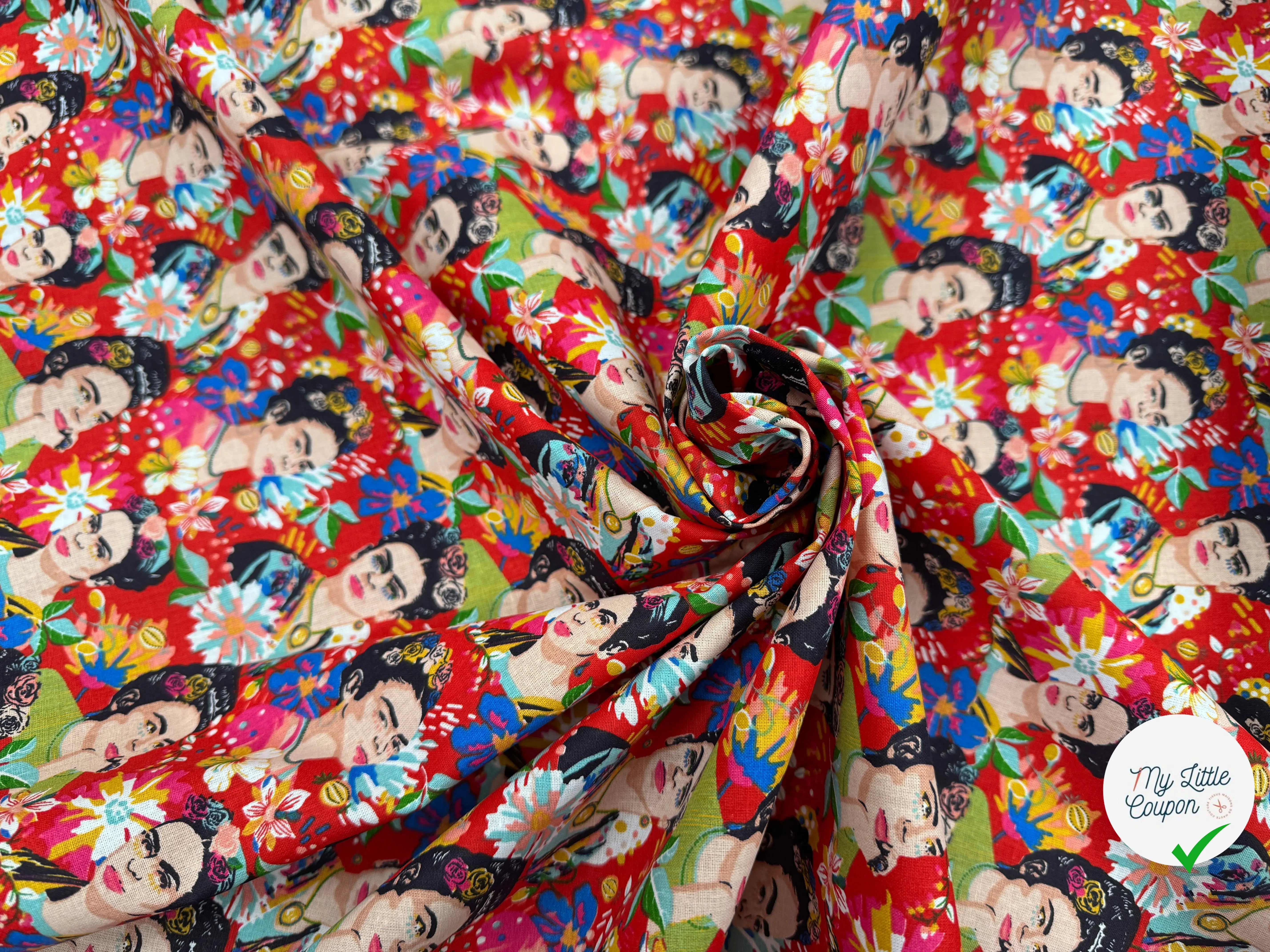 PERCALE DE COTON FELICIA ROUGE - My Little Coupon