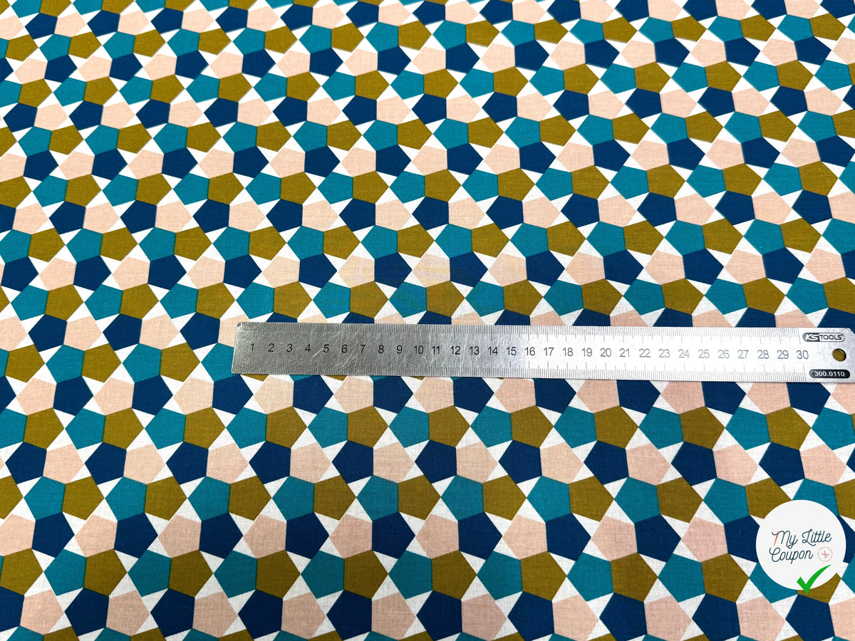 PERCALE DE COTON FES BLEU 150 CM - My Little Coupon