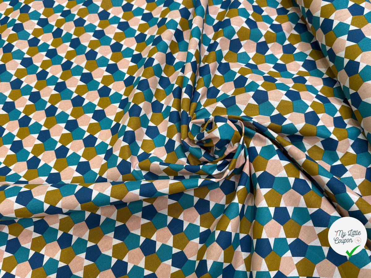 PERCALE DE COTON FES BLEU 150 CM - My Little Coupon